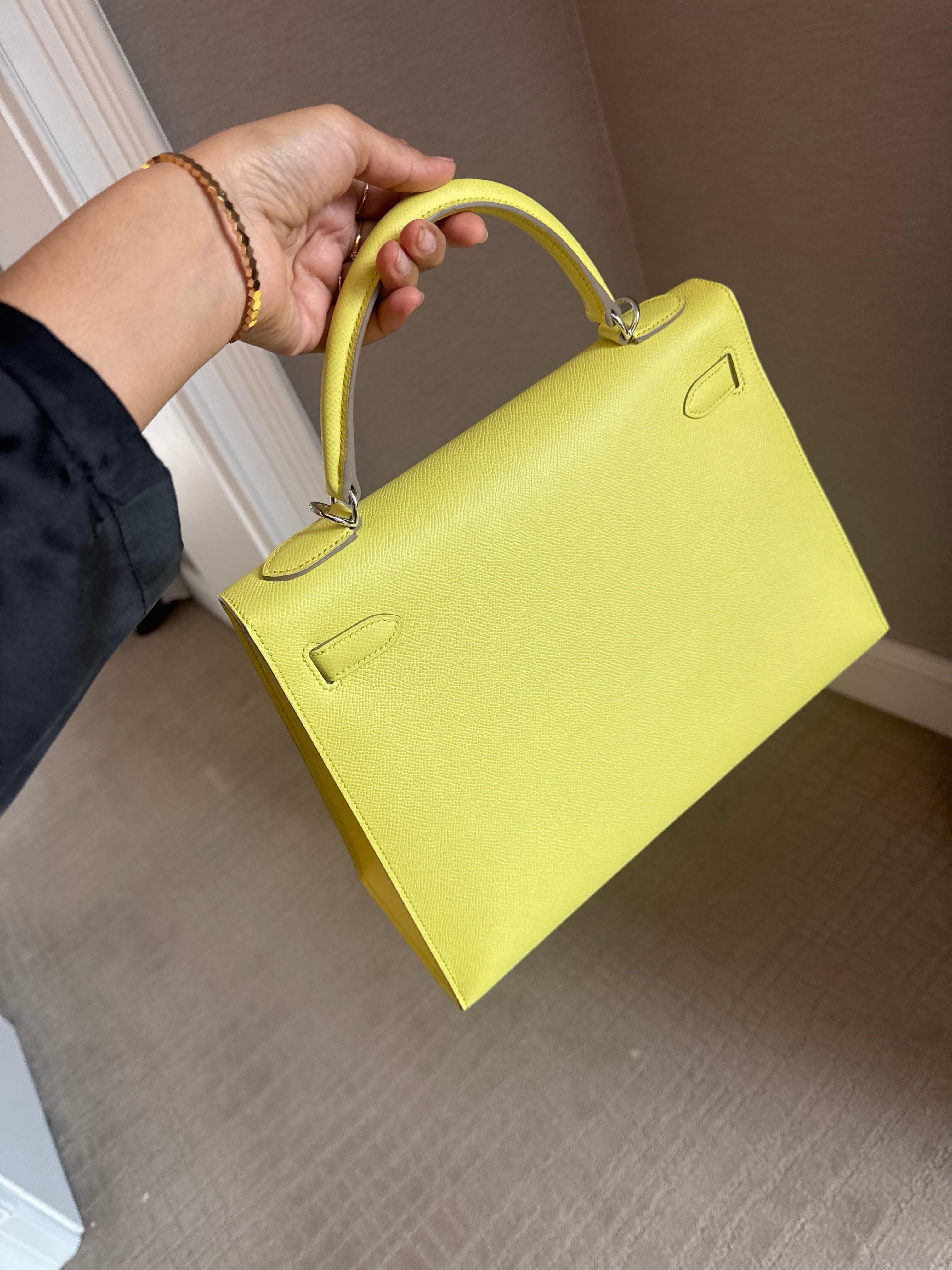 Hermès Hermes Soufre PHW Kelly 32  ASC7020