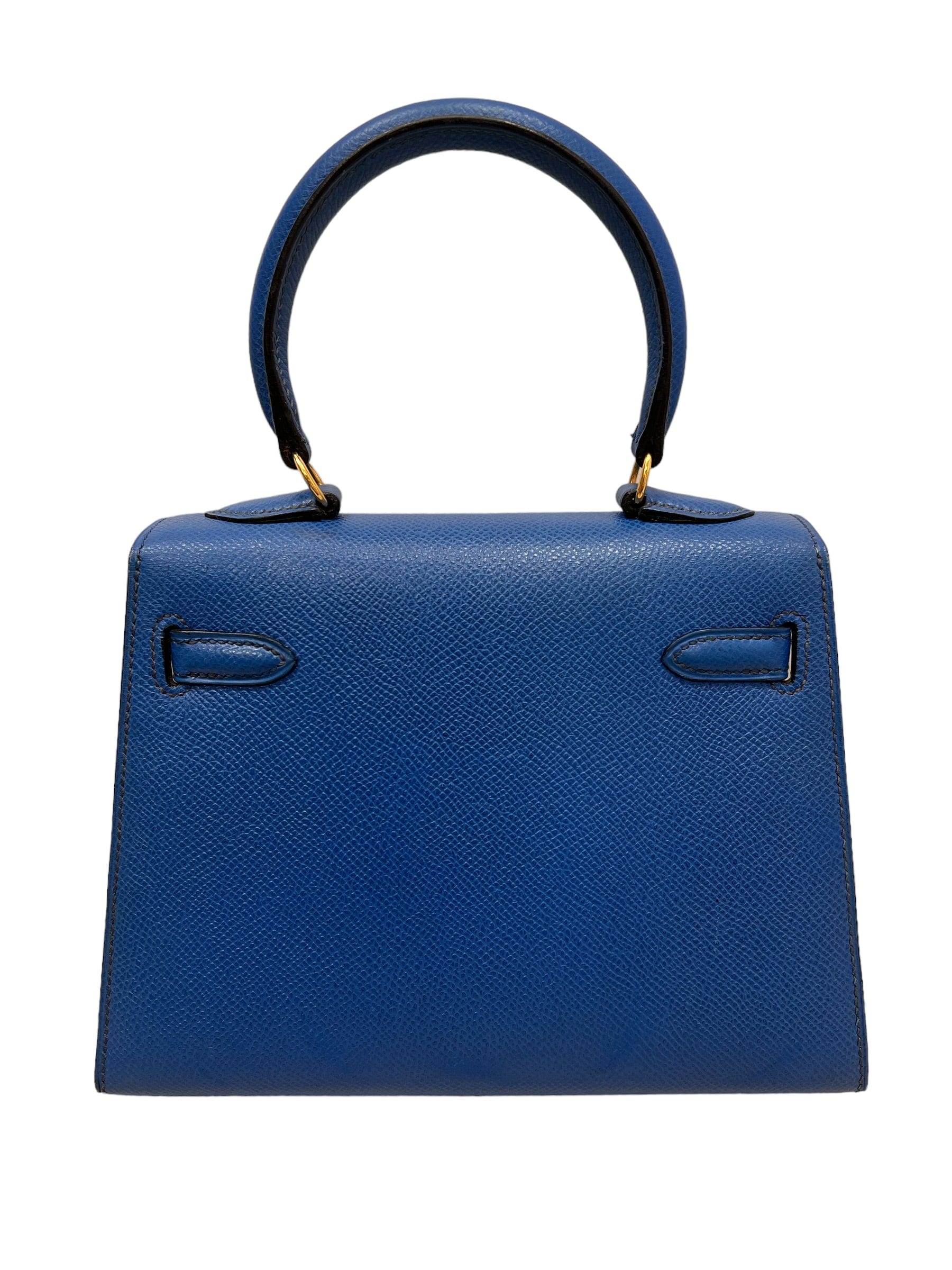 Hermès Hermes Vintage Kelly 20 Blue Frida Courchevel GHW #W SKC1618