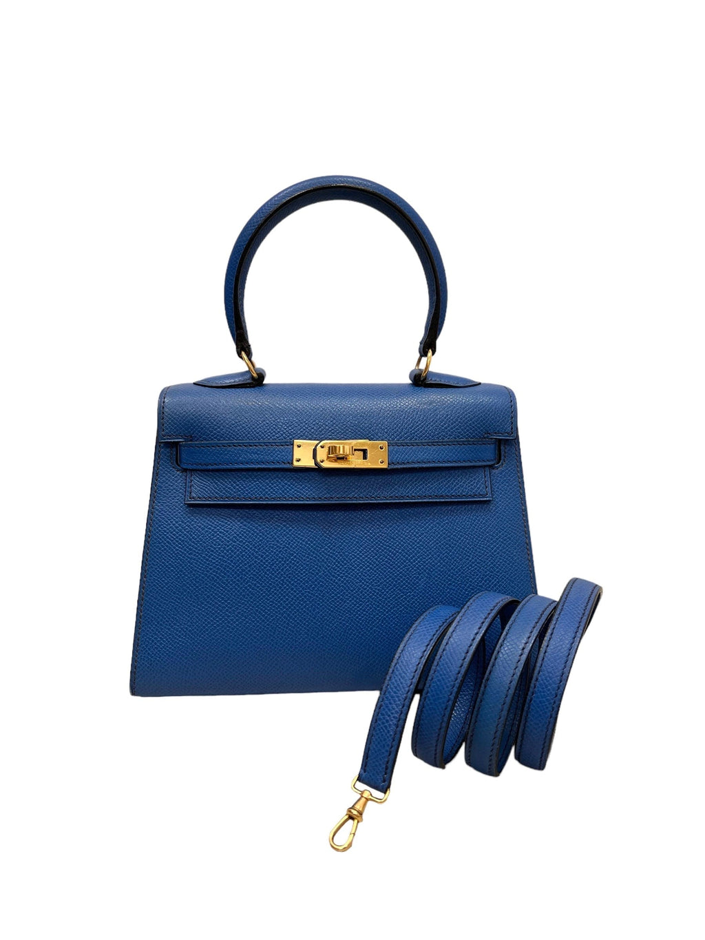 Hermes Vintage Kelly 20 Blue Frida Courchevel GHW W SKC1618