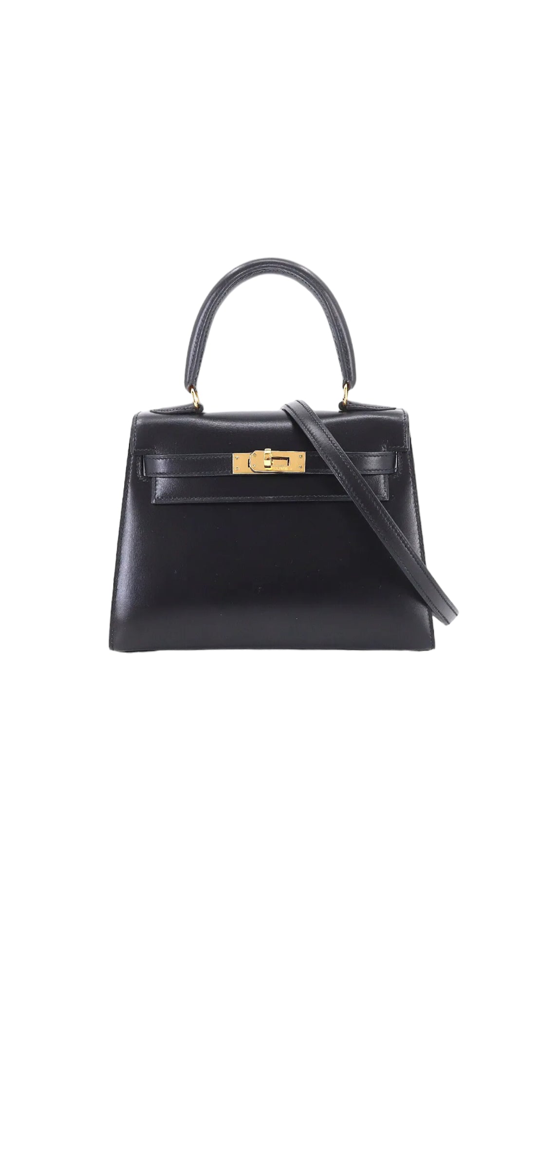 Hermès Hermes Vintage Kelly 20 Sellier Black Boxcalf GHW #U SKCP1140