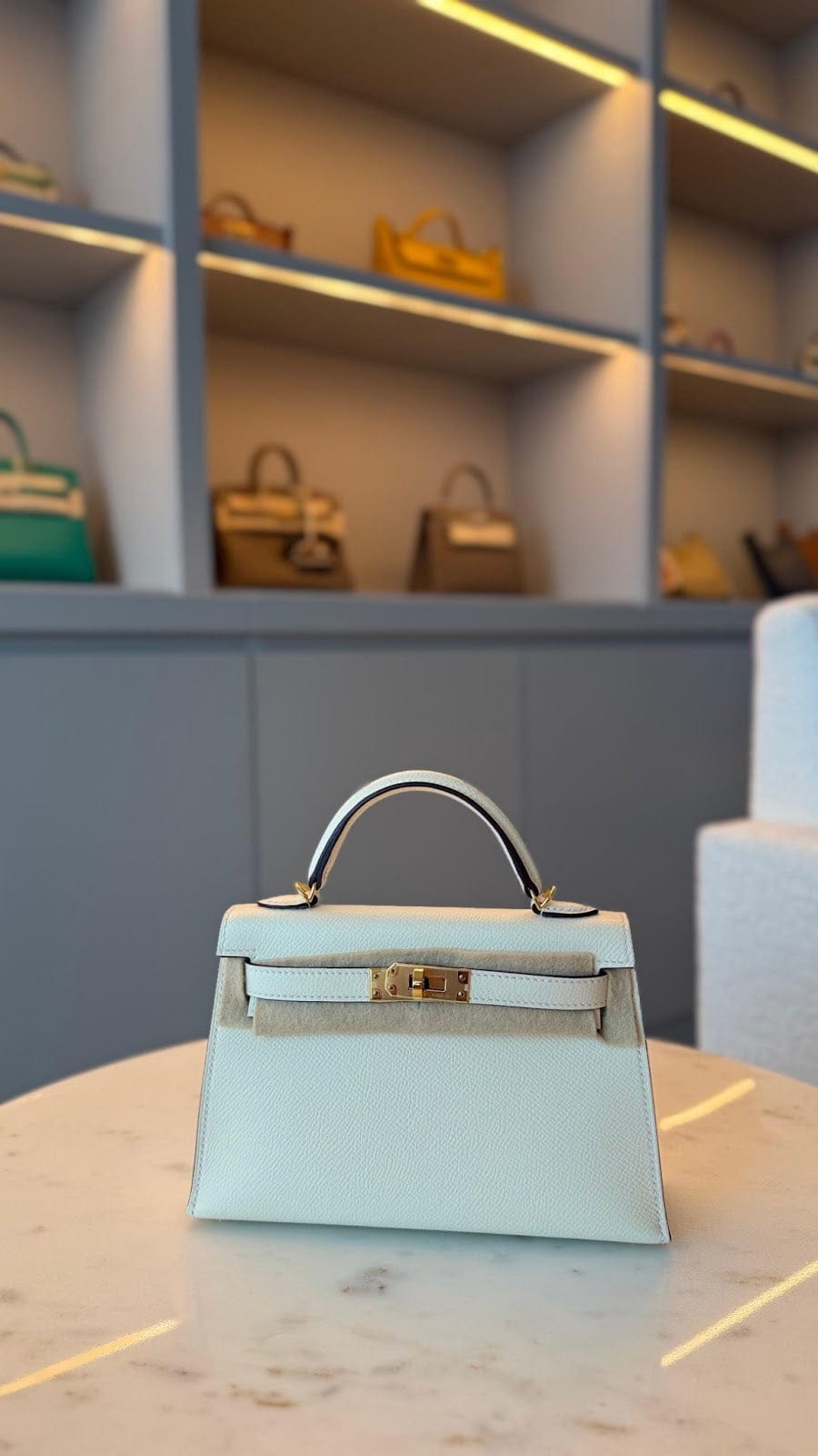 Hermès Kelly 20 Nata Epsom Leather with Gold Hardware AGC3194