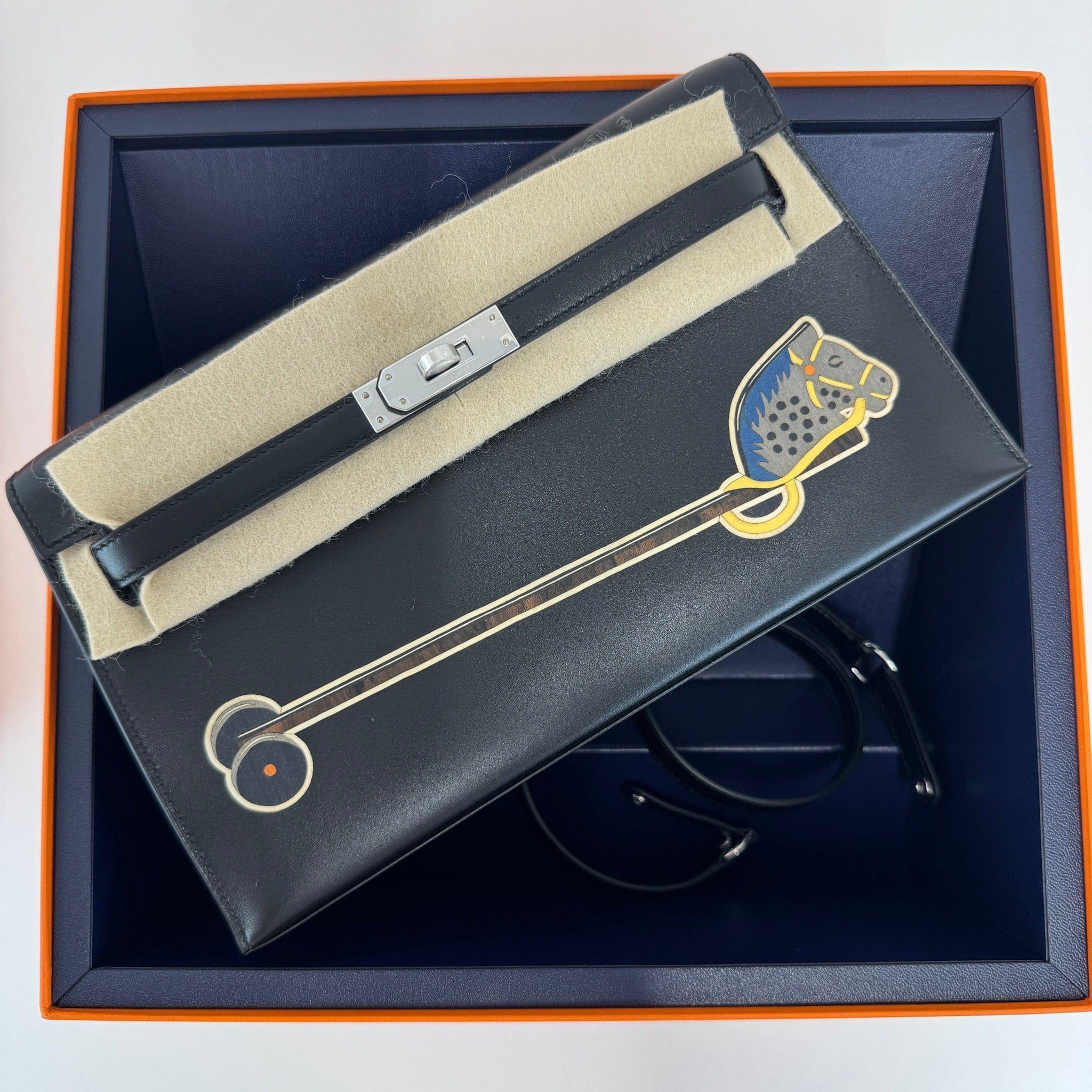 Hermès Kelly elan cheval de bois Black Tadela B-278750