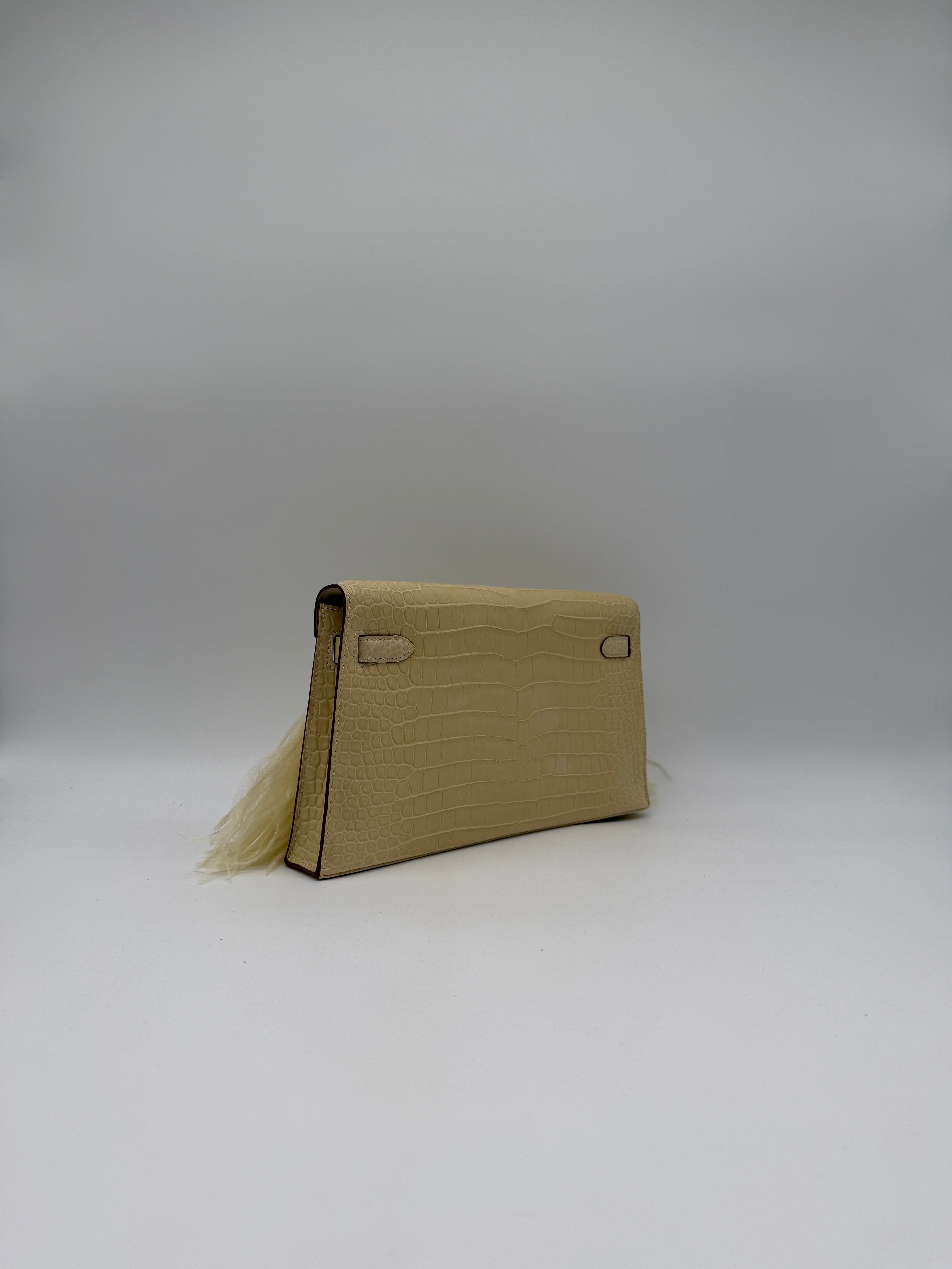 Hermès Kelly Elan Foile Vanilla Matte Porosus Palladium Hardware