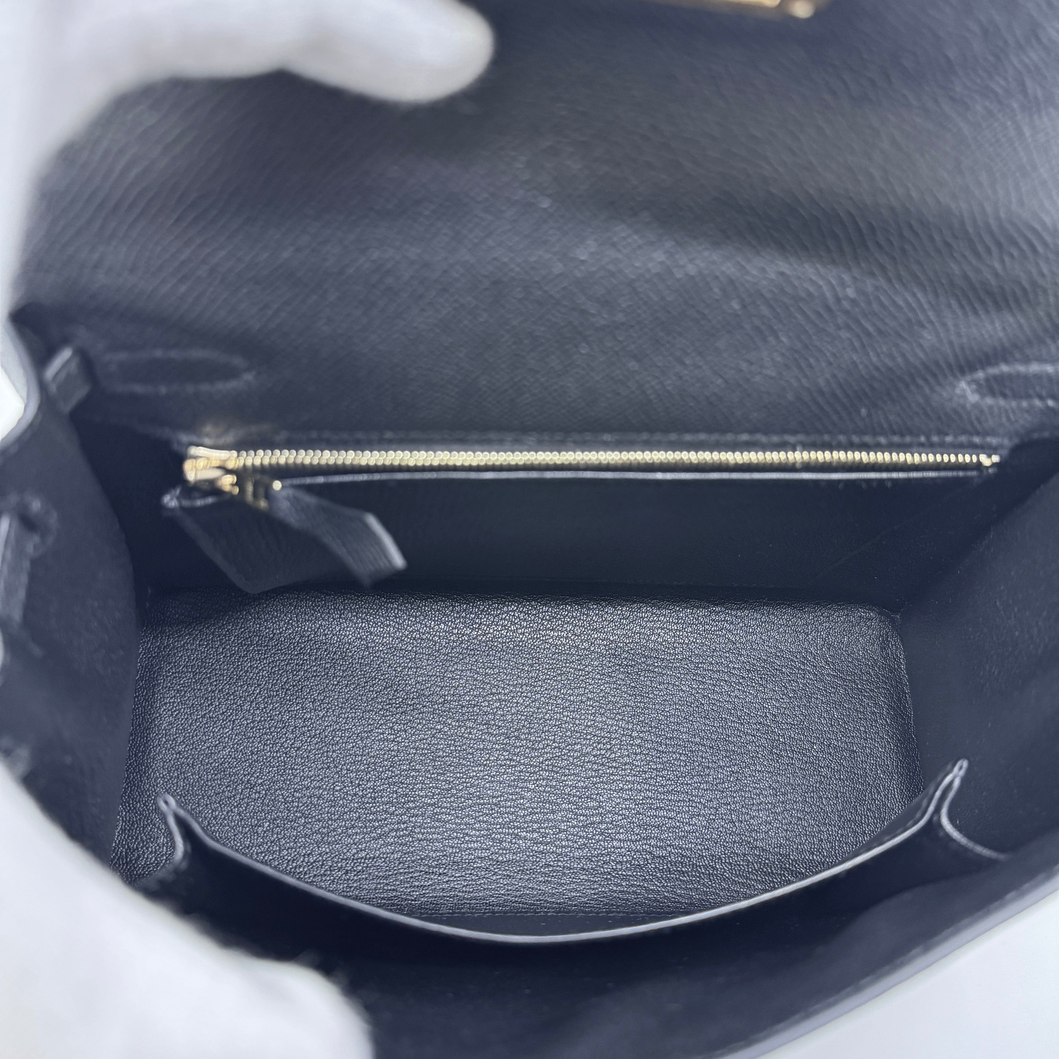 Hermès Kelly25 Black Epsom GHW K B-325910