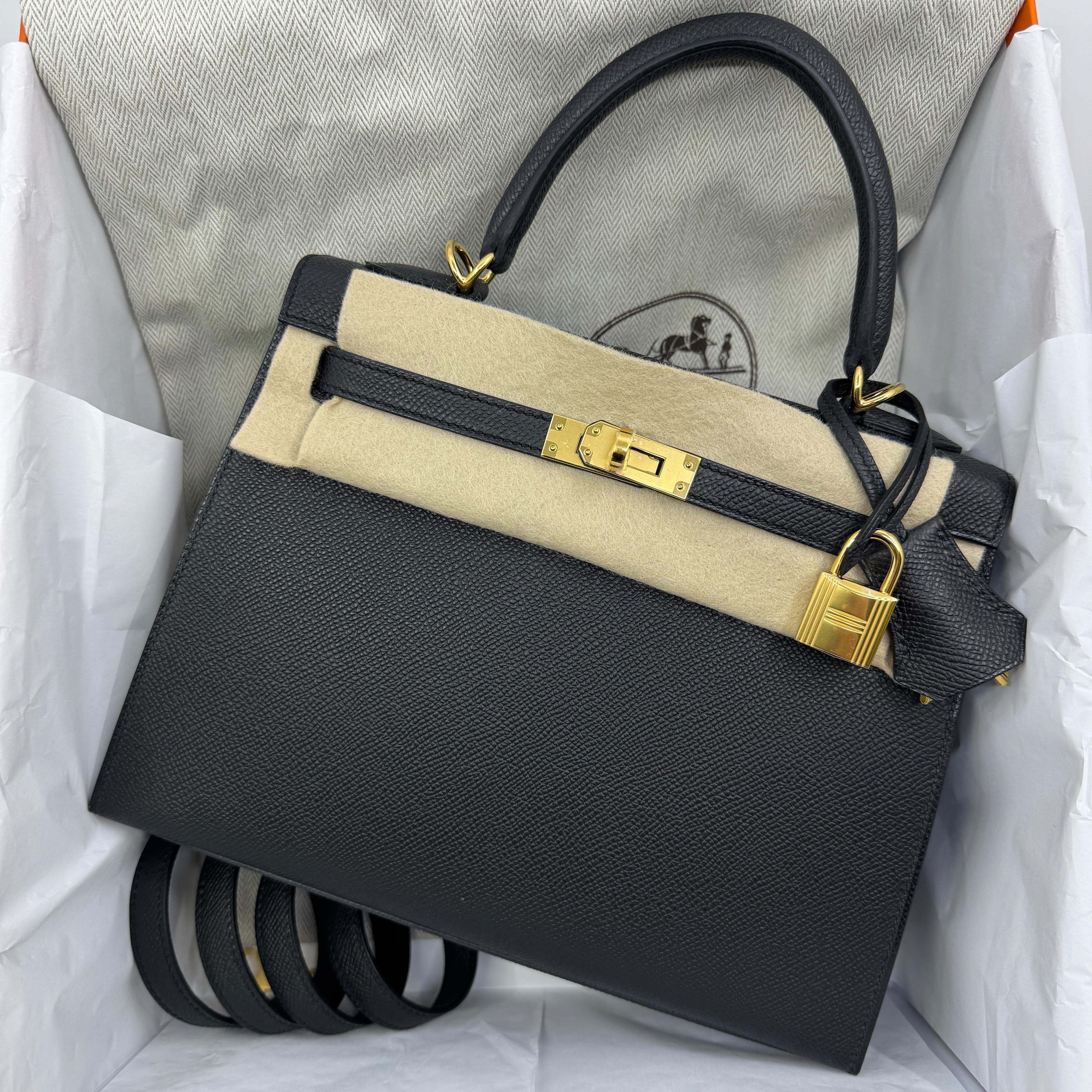 Hermès Kelly25 Black Epsom GHW K B-325910