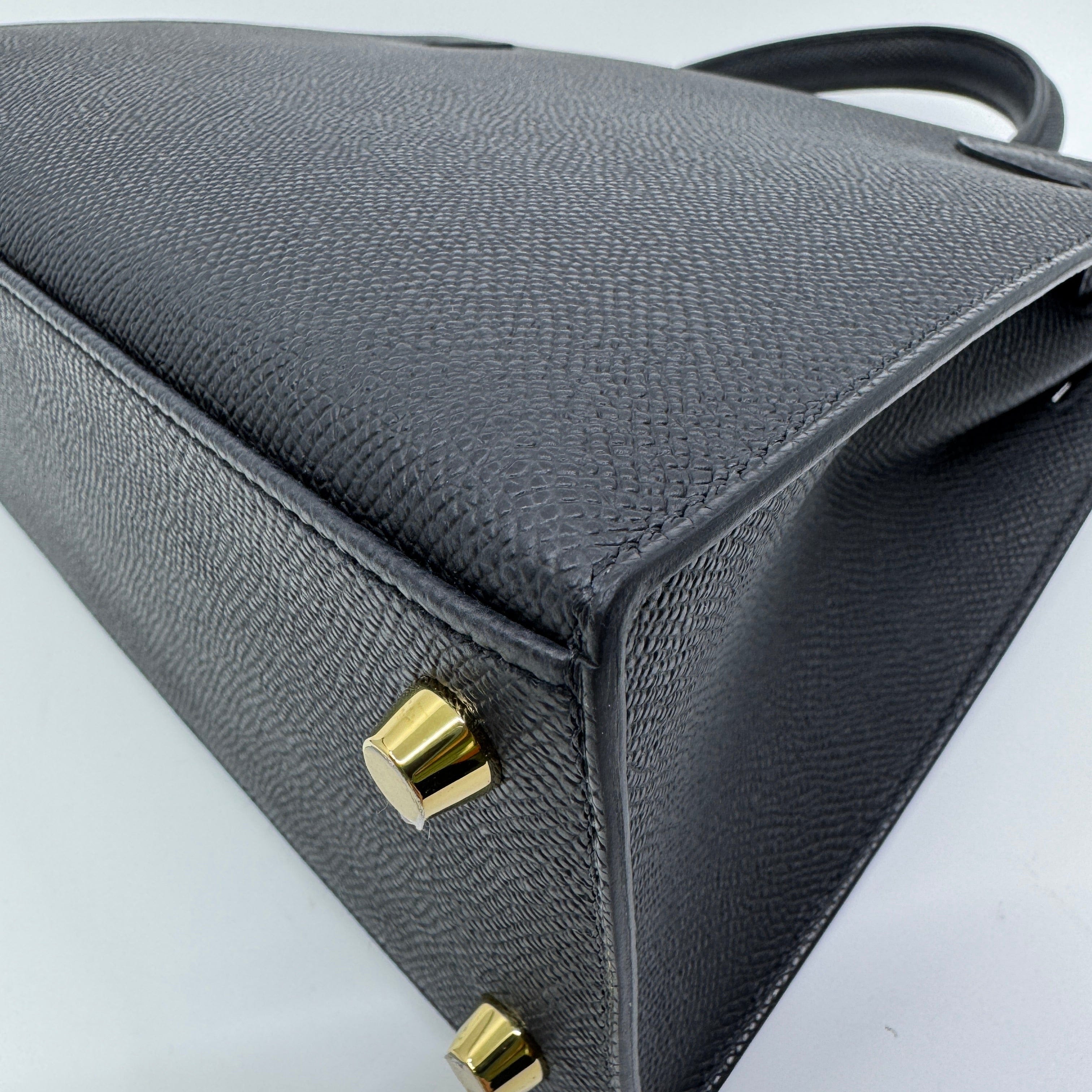 Hermès Kelly25 Black Epsom GHW K B-325910