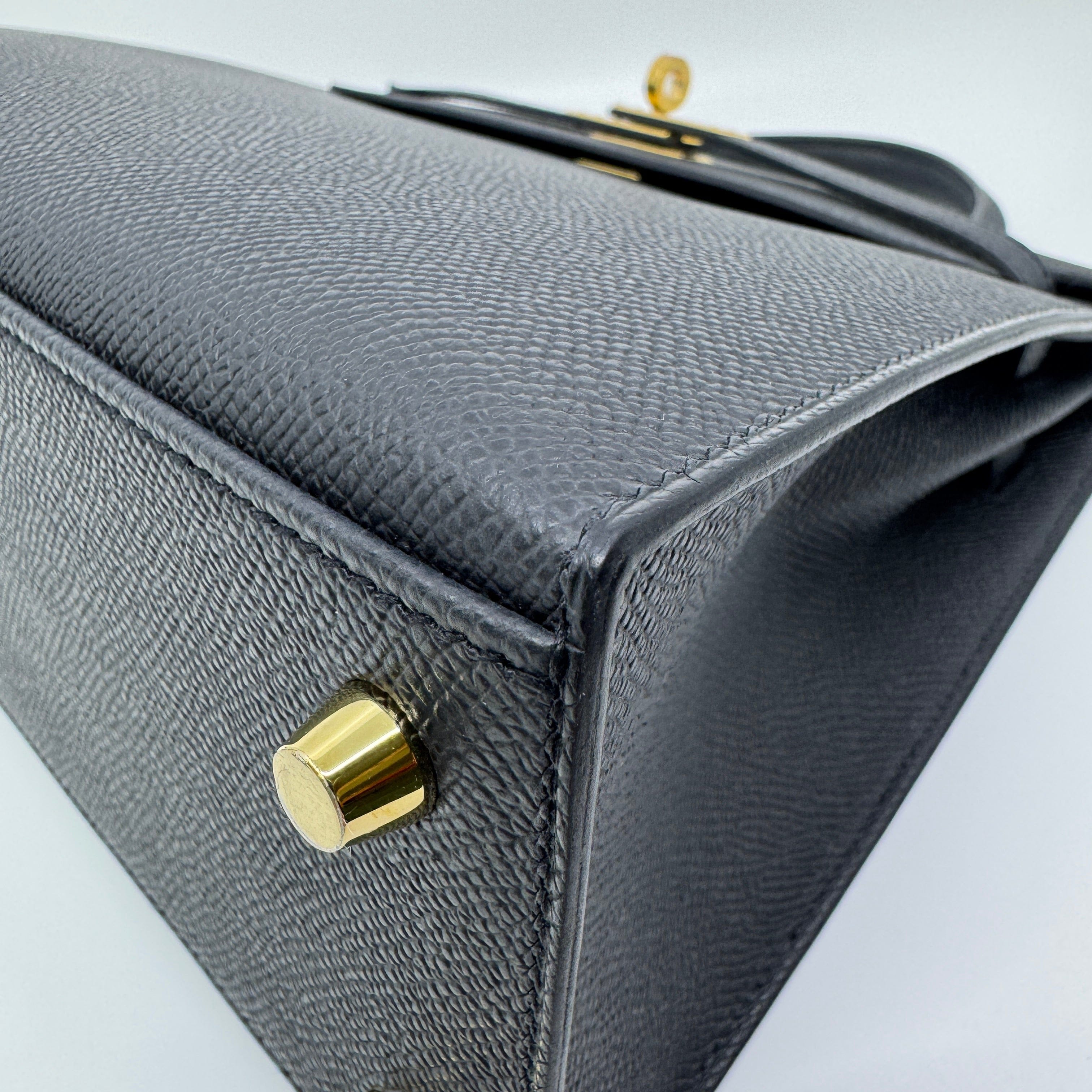 Hermès Kelly25 Black Epsom GHW K B-325910
