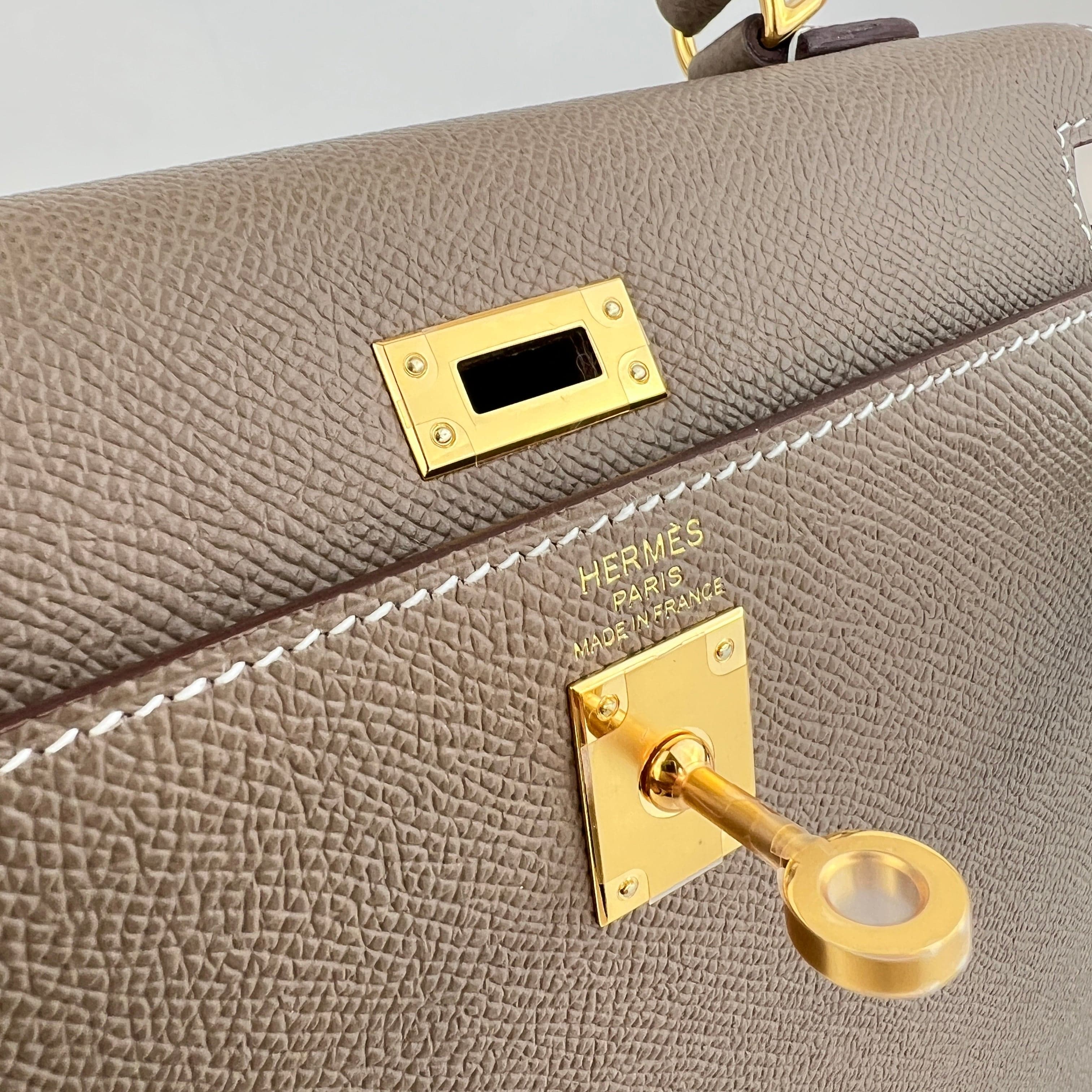 Hermès Kelly25 Etoupe Epsom GHW K B-334277