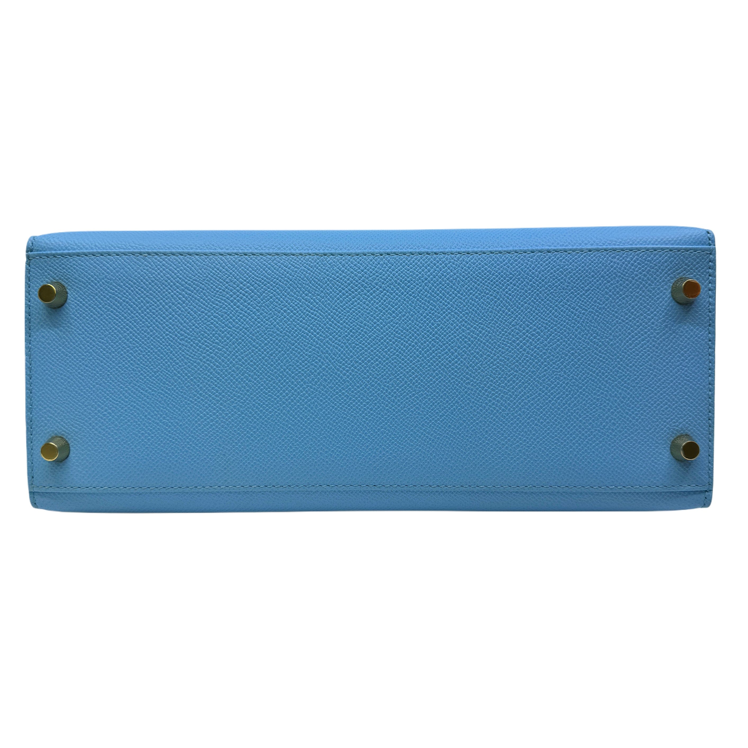 Hermès Kelly28 Celeste Epsom GHW U B-302658