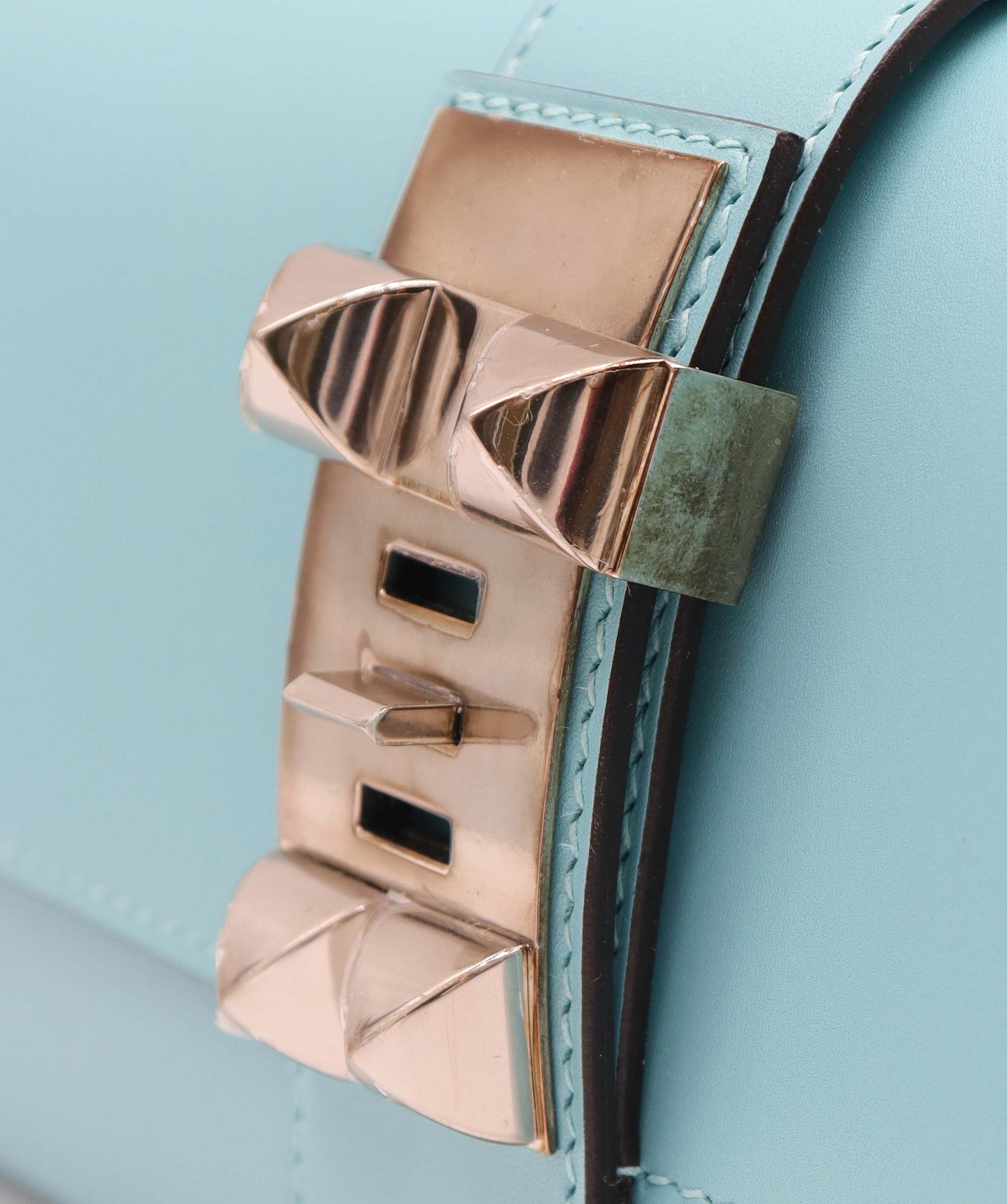 Hermès Medor Blue Atoll Box PHW Stamp X DXBS6083