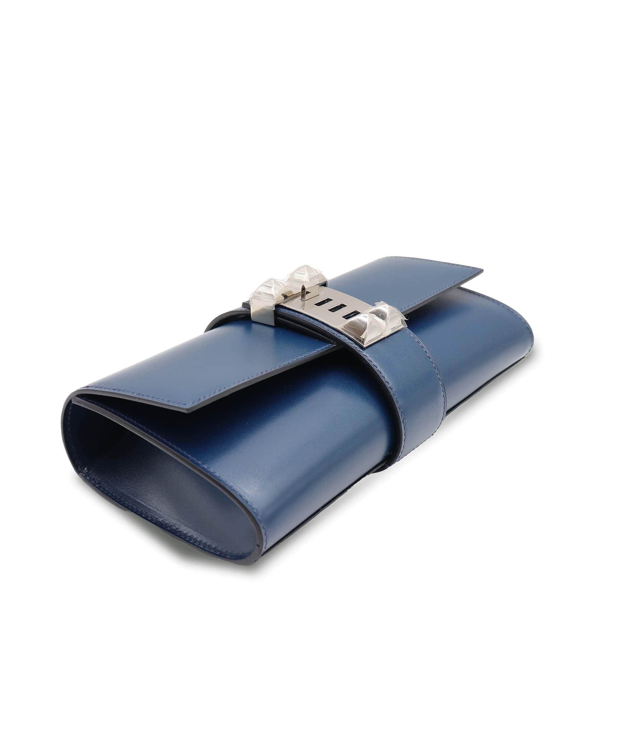 Hermès Medor Clutch Blue Du Prusse Swift PHW DXBS6182