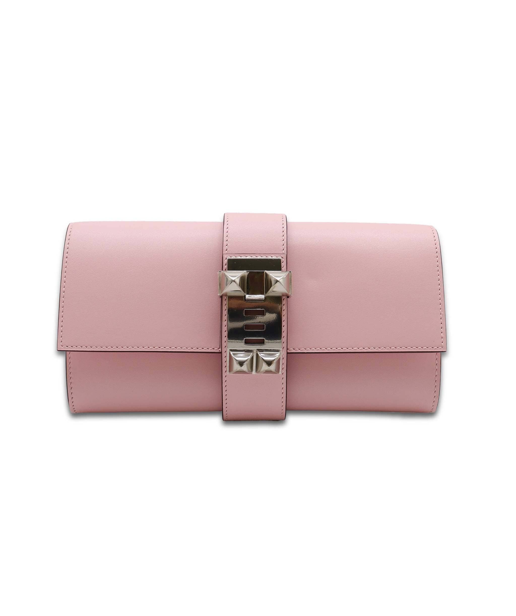 Hermès Medor Clutch Rose Sakura Swift PHW DXBS6181