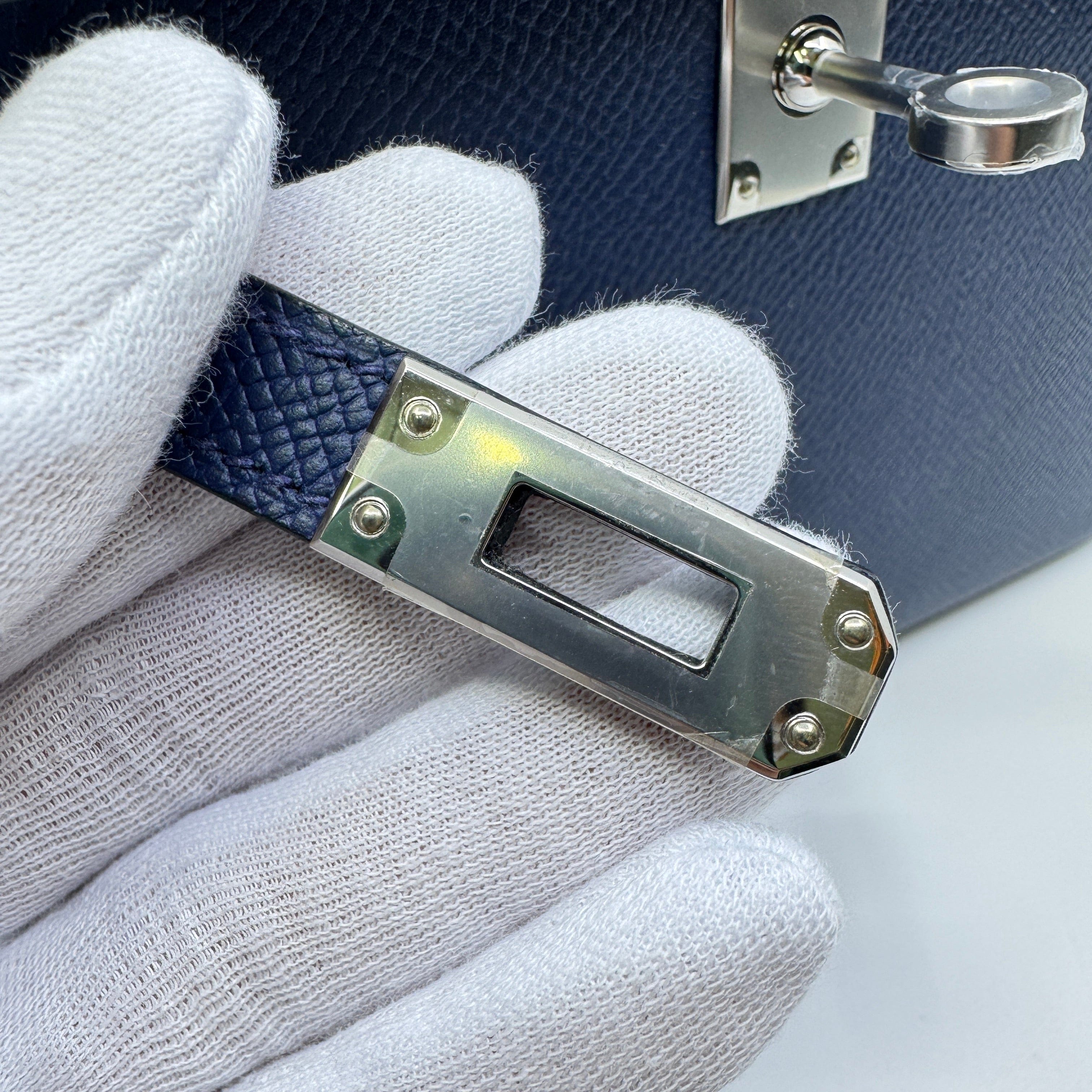 Hermès Mini kelly Blue navy Epsom PHW W B-317006