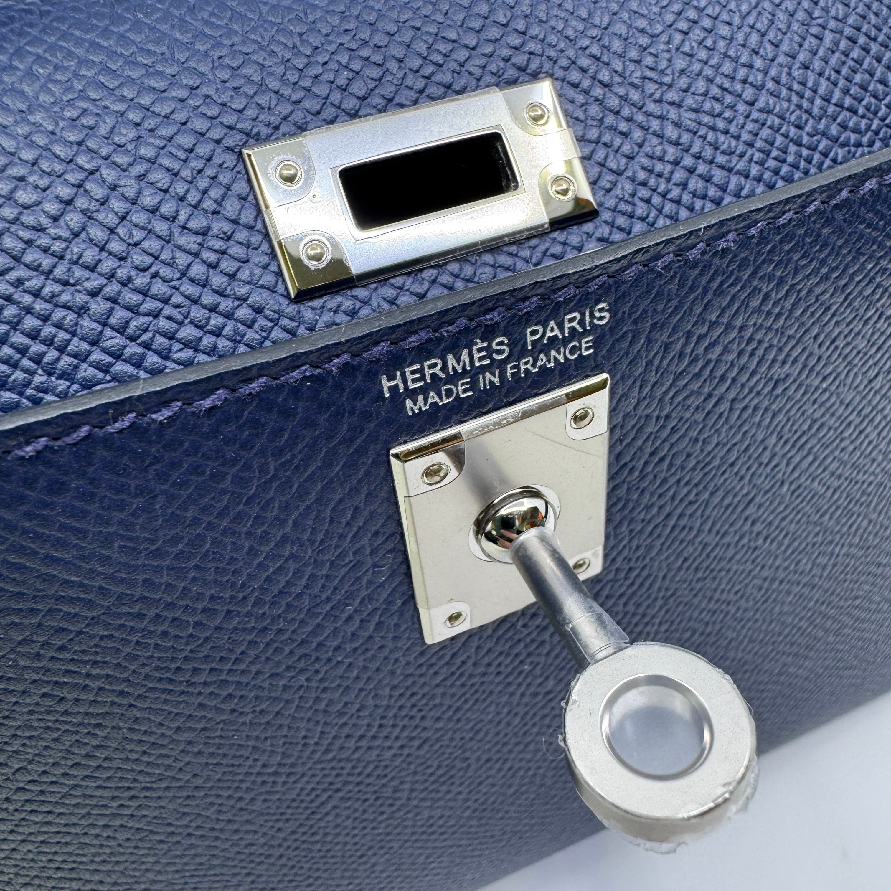 Hermès Mini kelly Blue navy Epsom PHW W B-317006