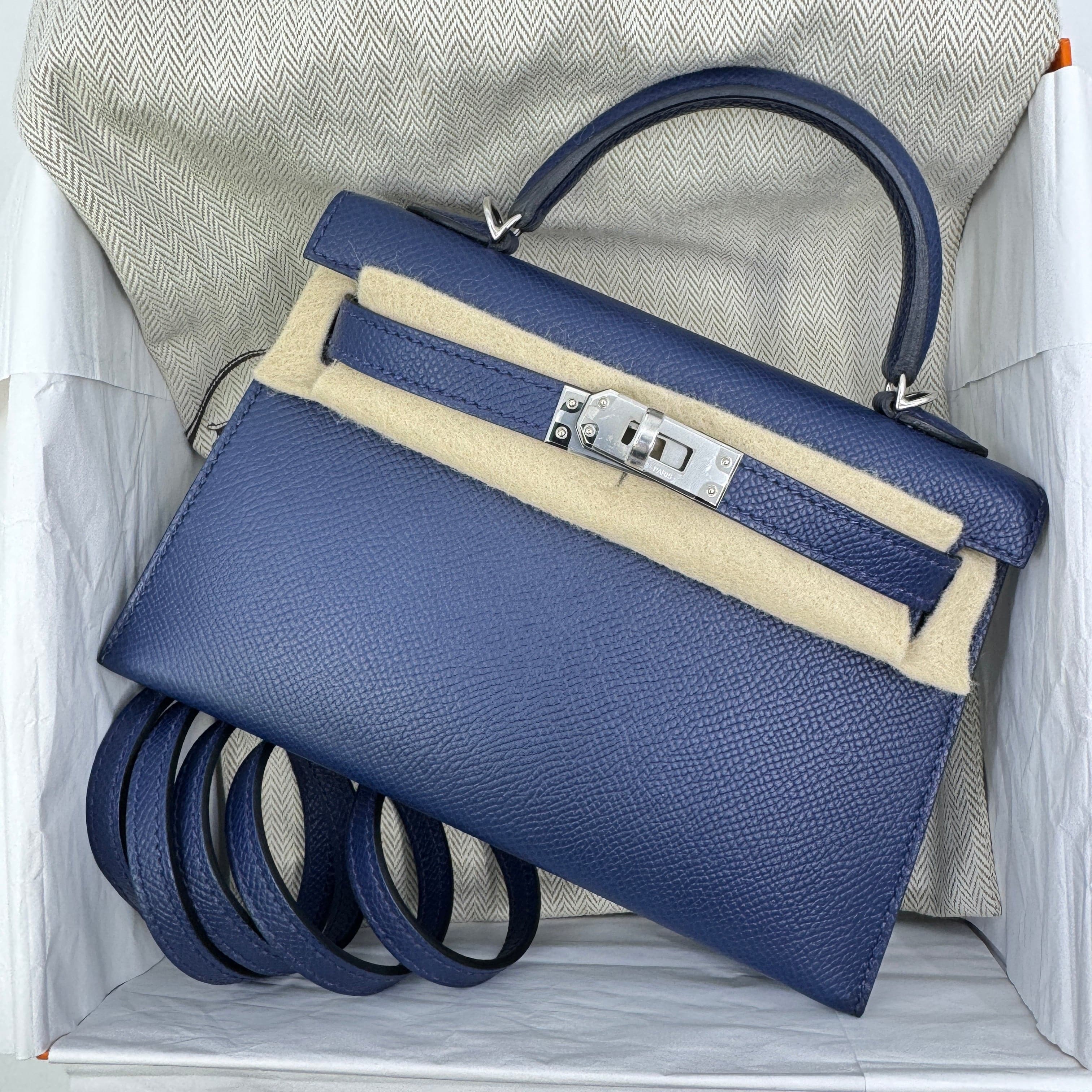 Hermès Mini kelly Blue navy Epsom PHW W B-317006