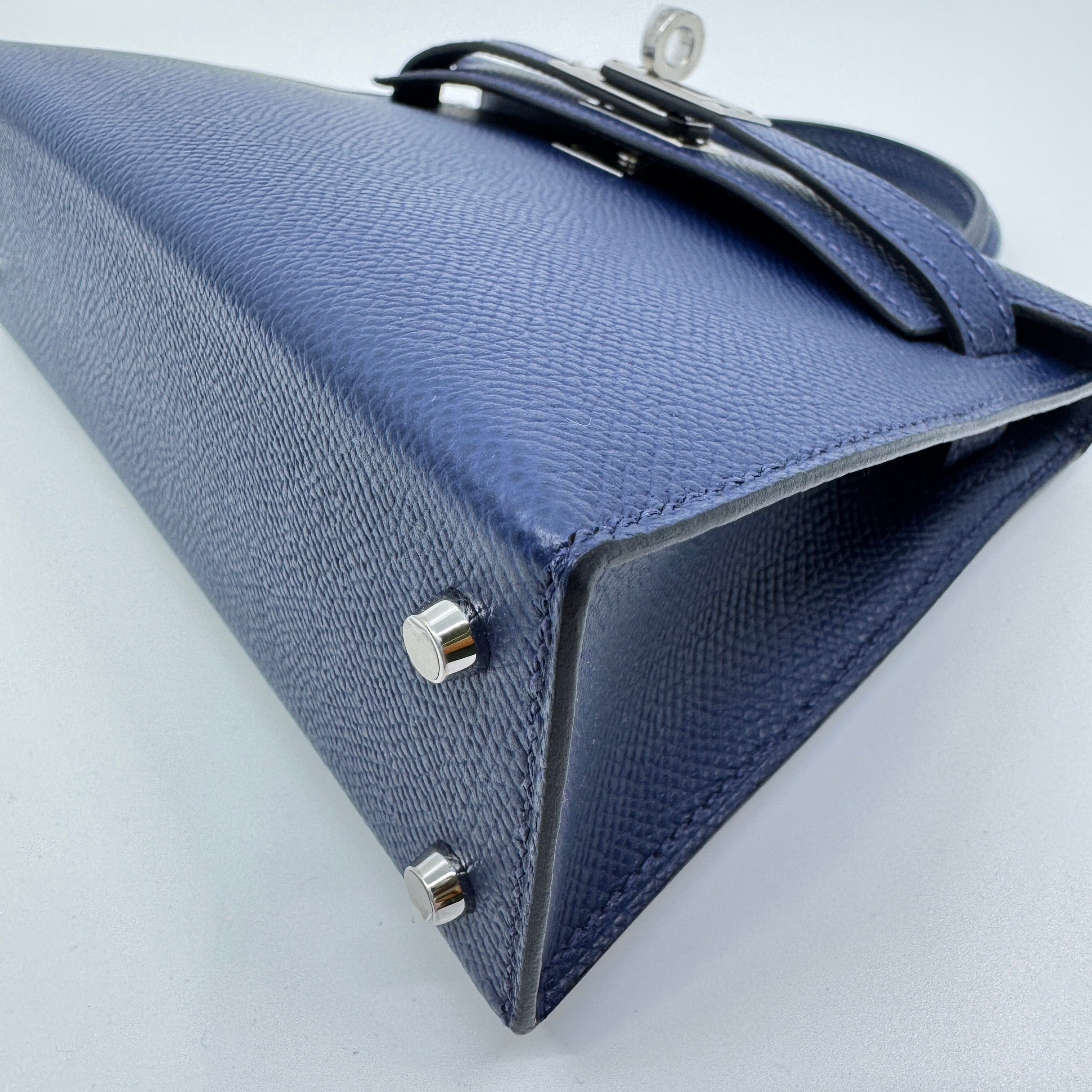 Hermès Mini kelly Blue navy Epsom PHW W B-317006