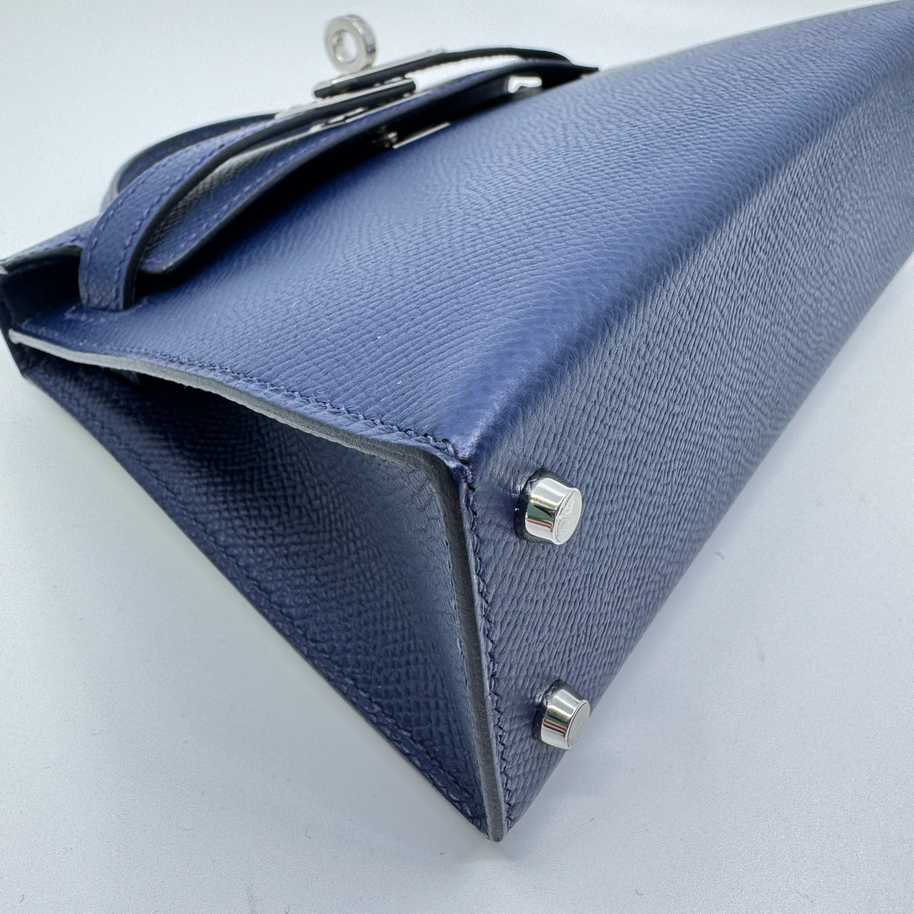 Hermès Mini kelly Blue navy Epsom PHW W B-317006