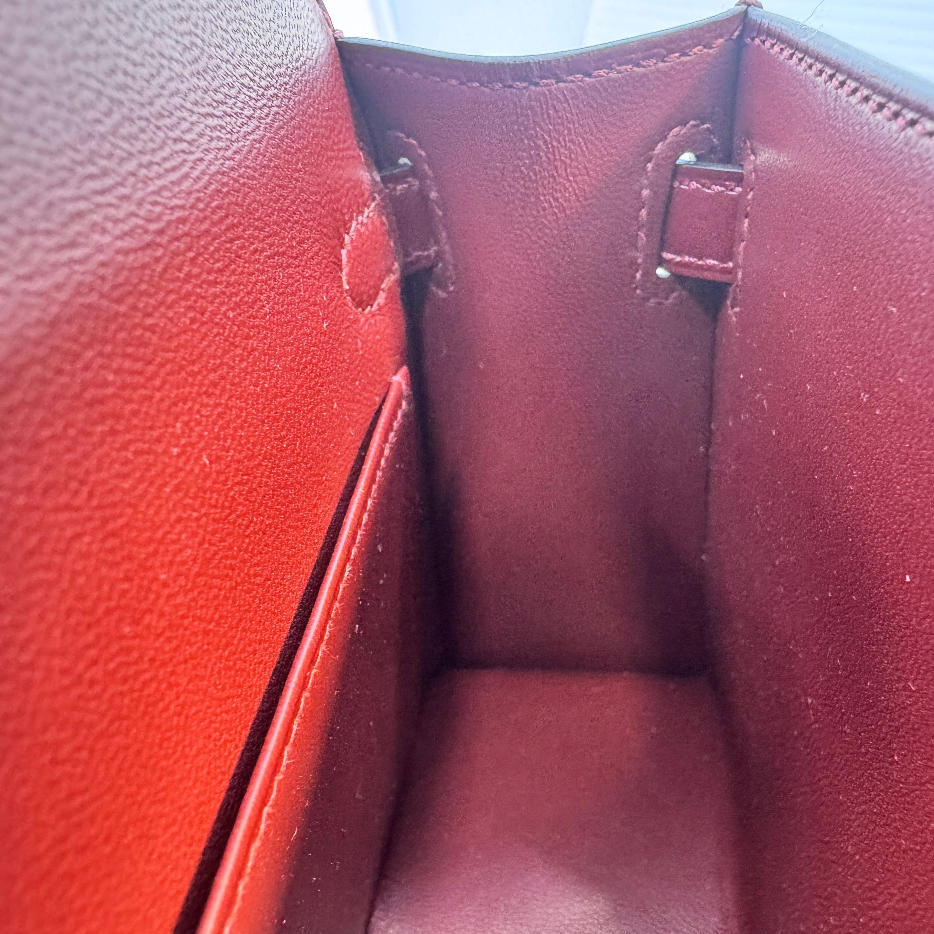 Hermès Mini kelly Rouge H Box calf GHW W B-332517