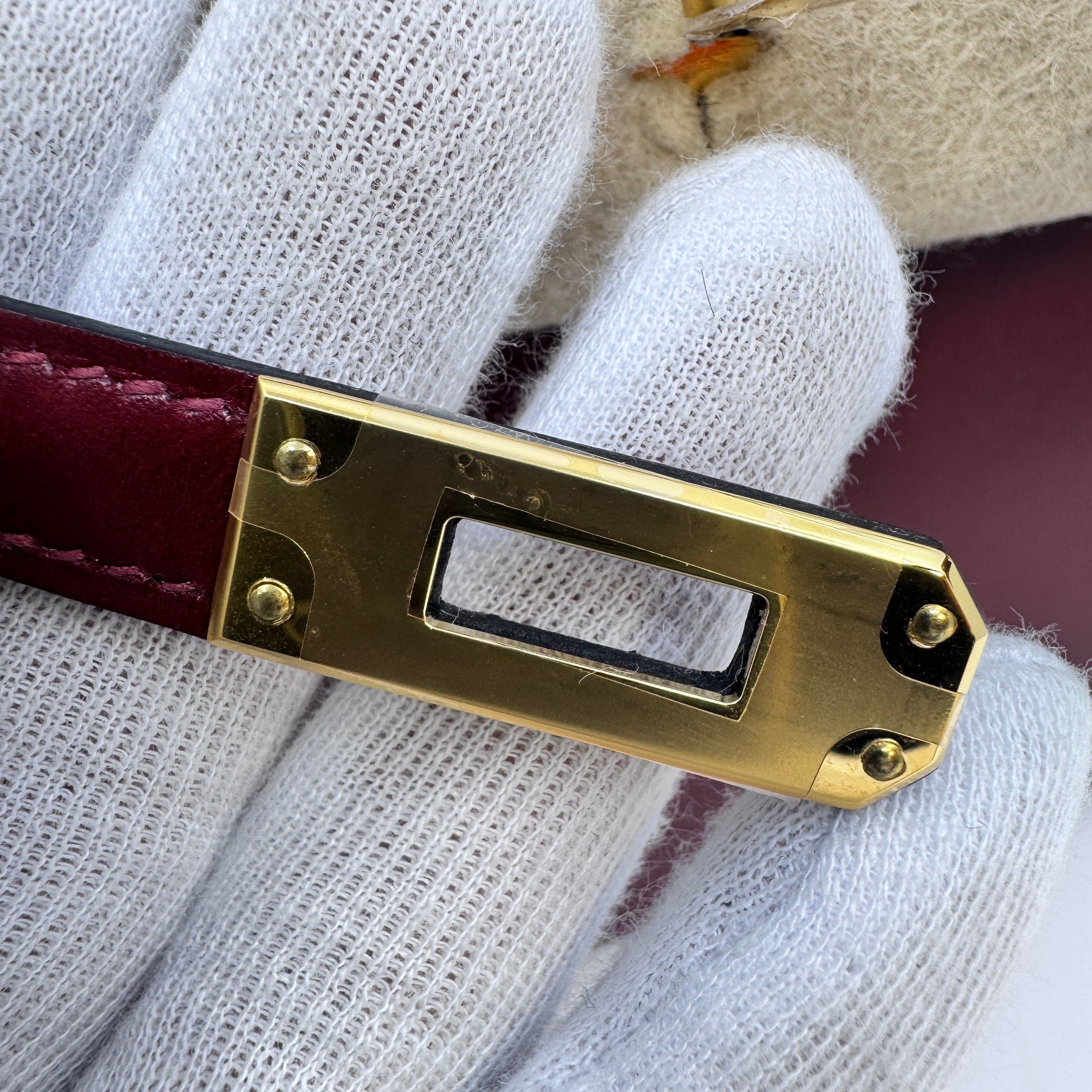 Hermès Mini kelly Rouge H Box calf GHW W B-332517