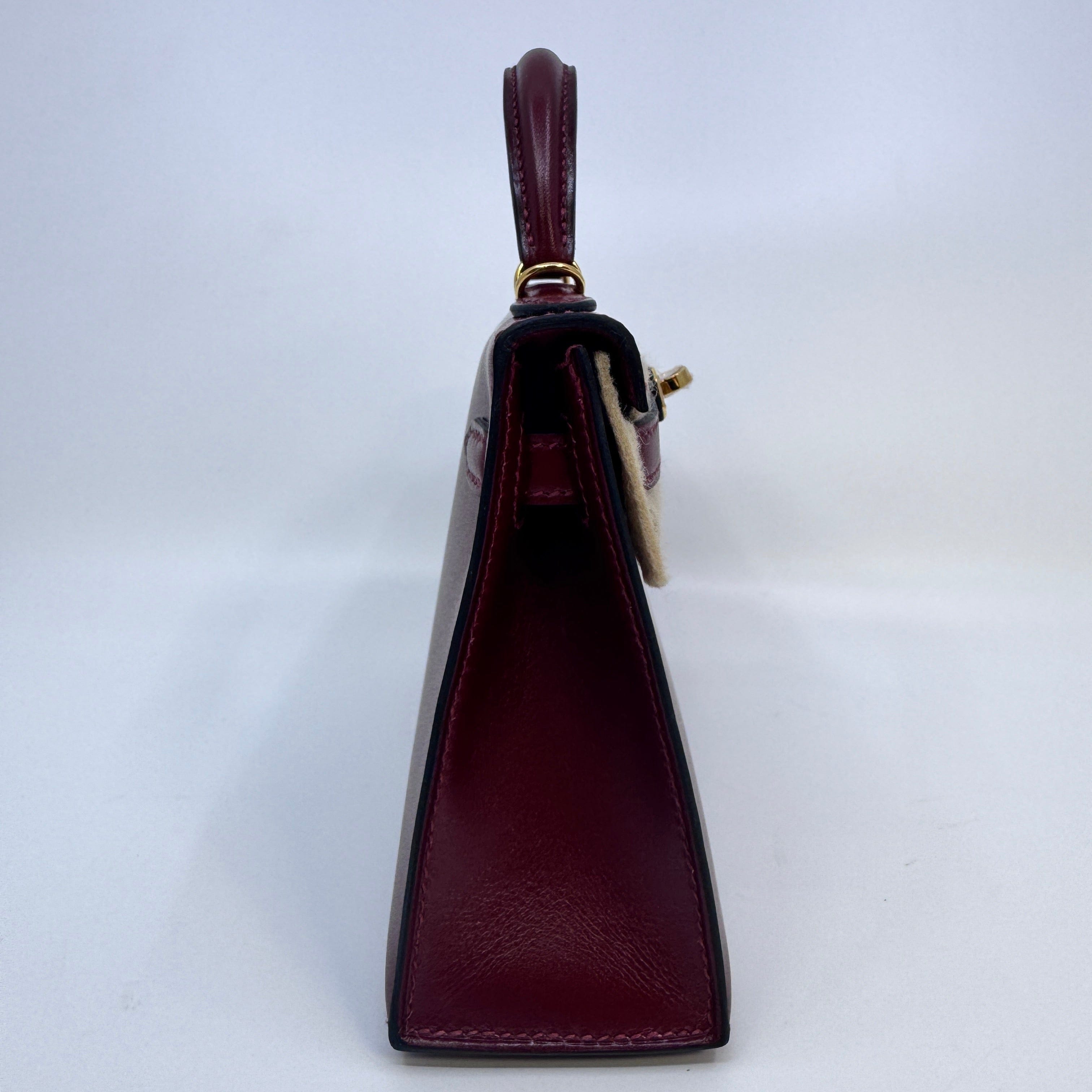 Hermès Mini kelly Rouge H Box calf GHW W B-332517