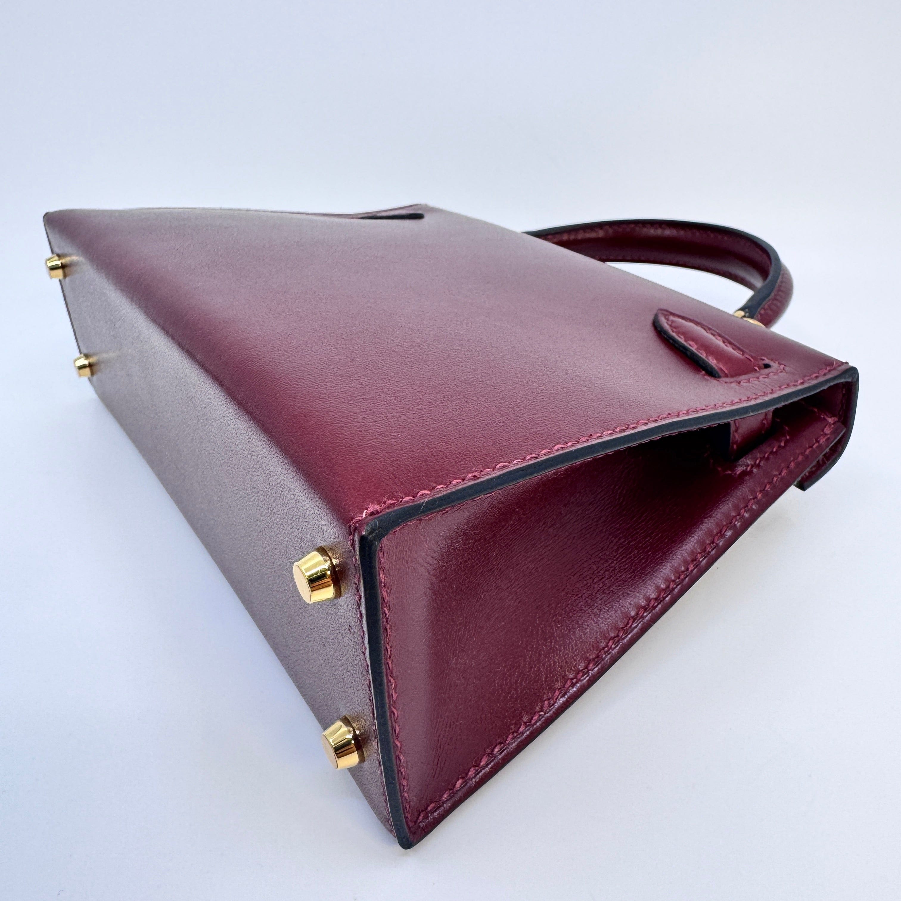 Hermès Mini kelly Rouge H Box calf GHW W B-332517