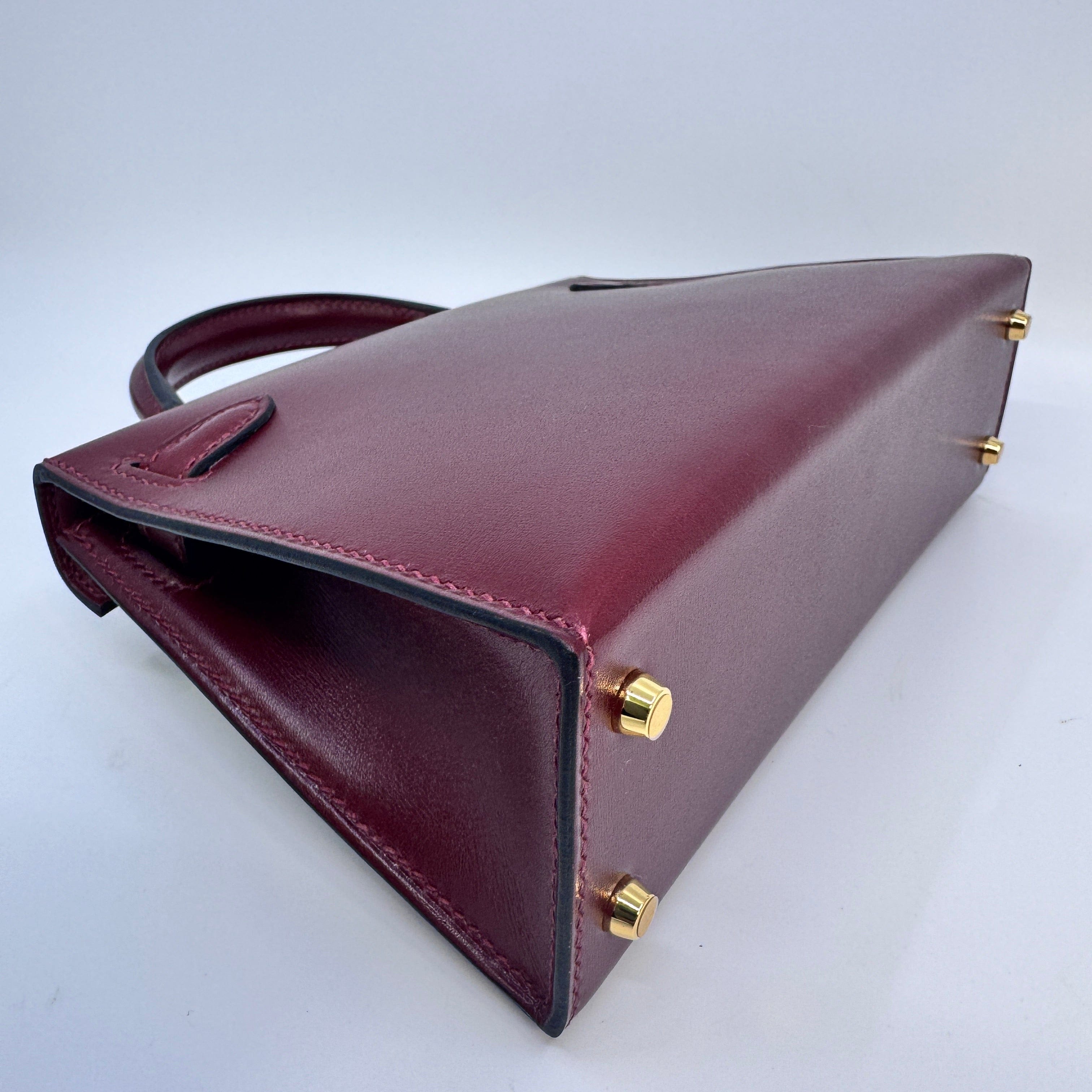 Hermès Mini kelly Rouge H Box calf GHW W B-332517