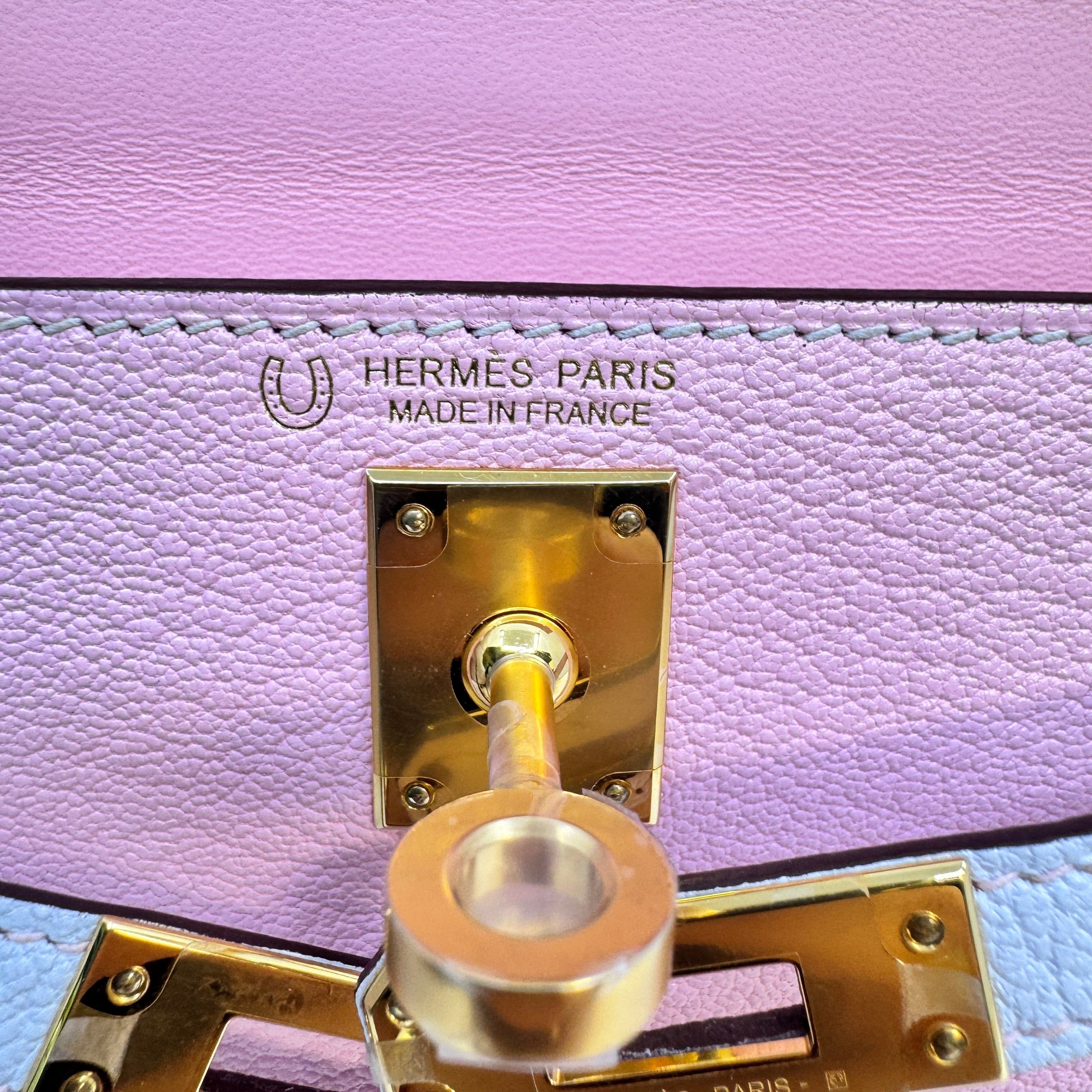 Hermès Mini kelly Sakura/Bule brume Epsom B-332542