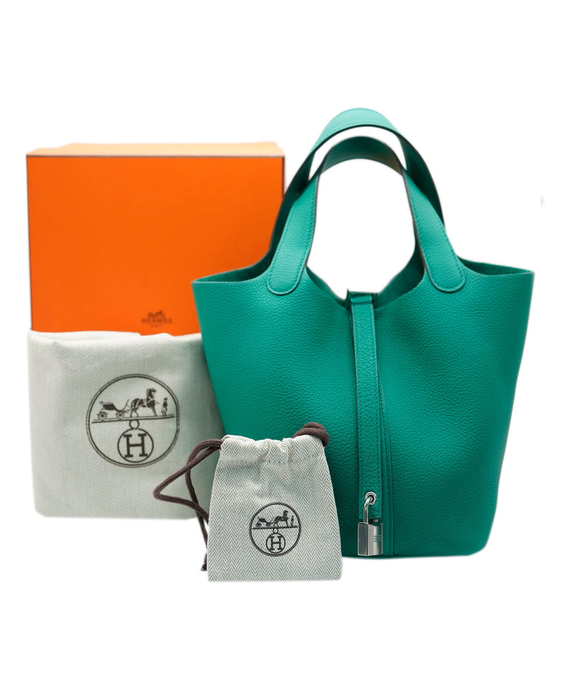 Hermes Picotin Lock Bag 18 In Vert Jade, Green Taurillon Maurice Leath –  Found Fashion