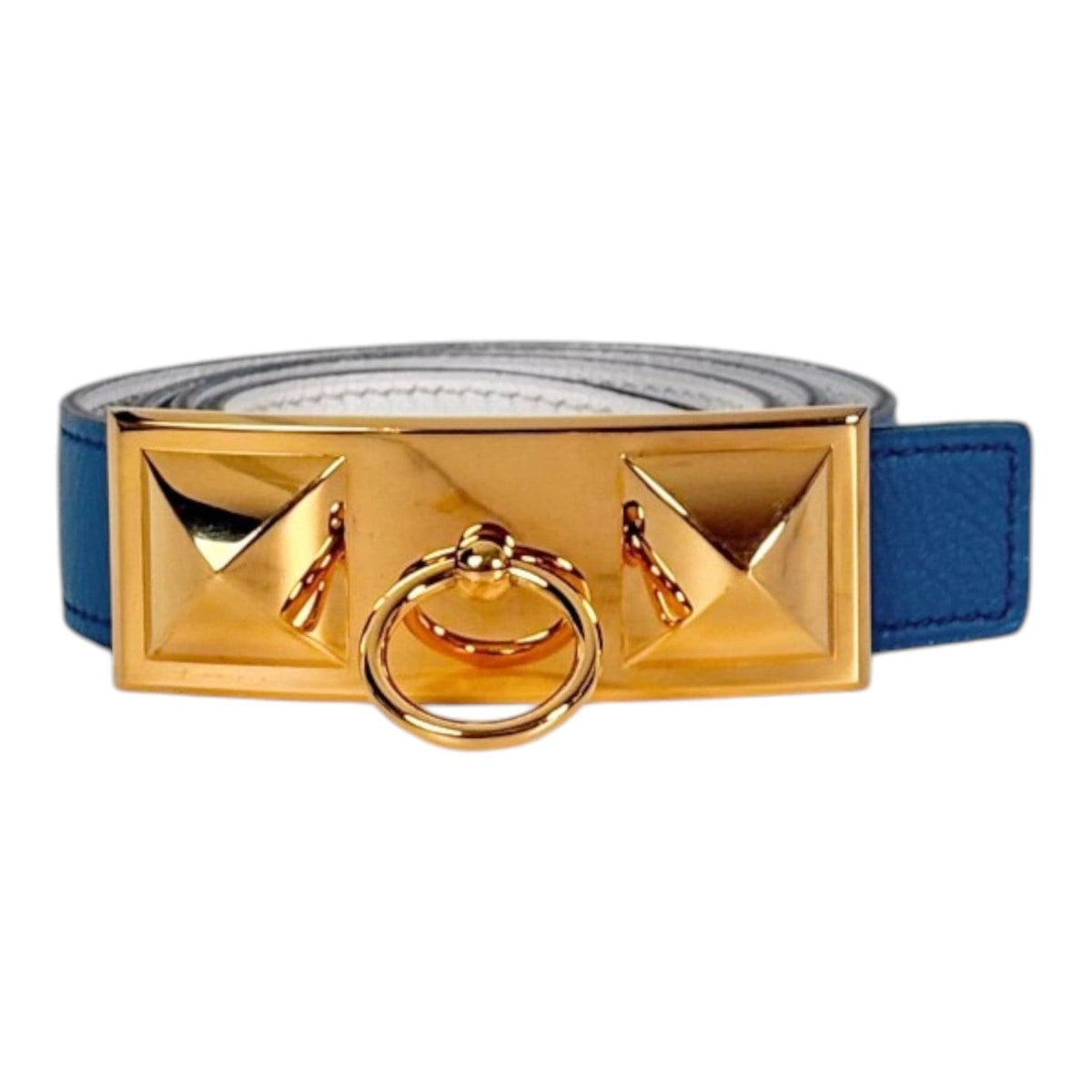 Hermes Hermes Collier De Chien Blue Belt - 75cm