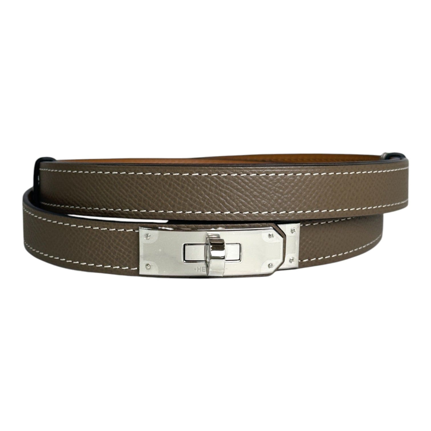 Hermes Hermes Etoupe Kelly Belt with PHW