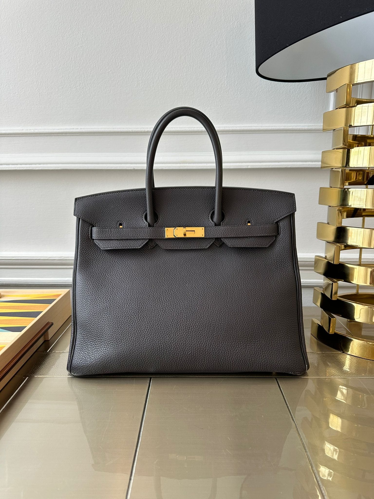 Hermès PRELOVED HERMÈS BIRKIN 35CM GRAPHITE Togo Leather with Gold Hardware