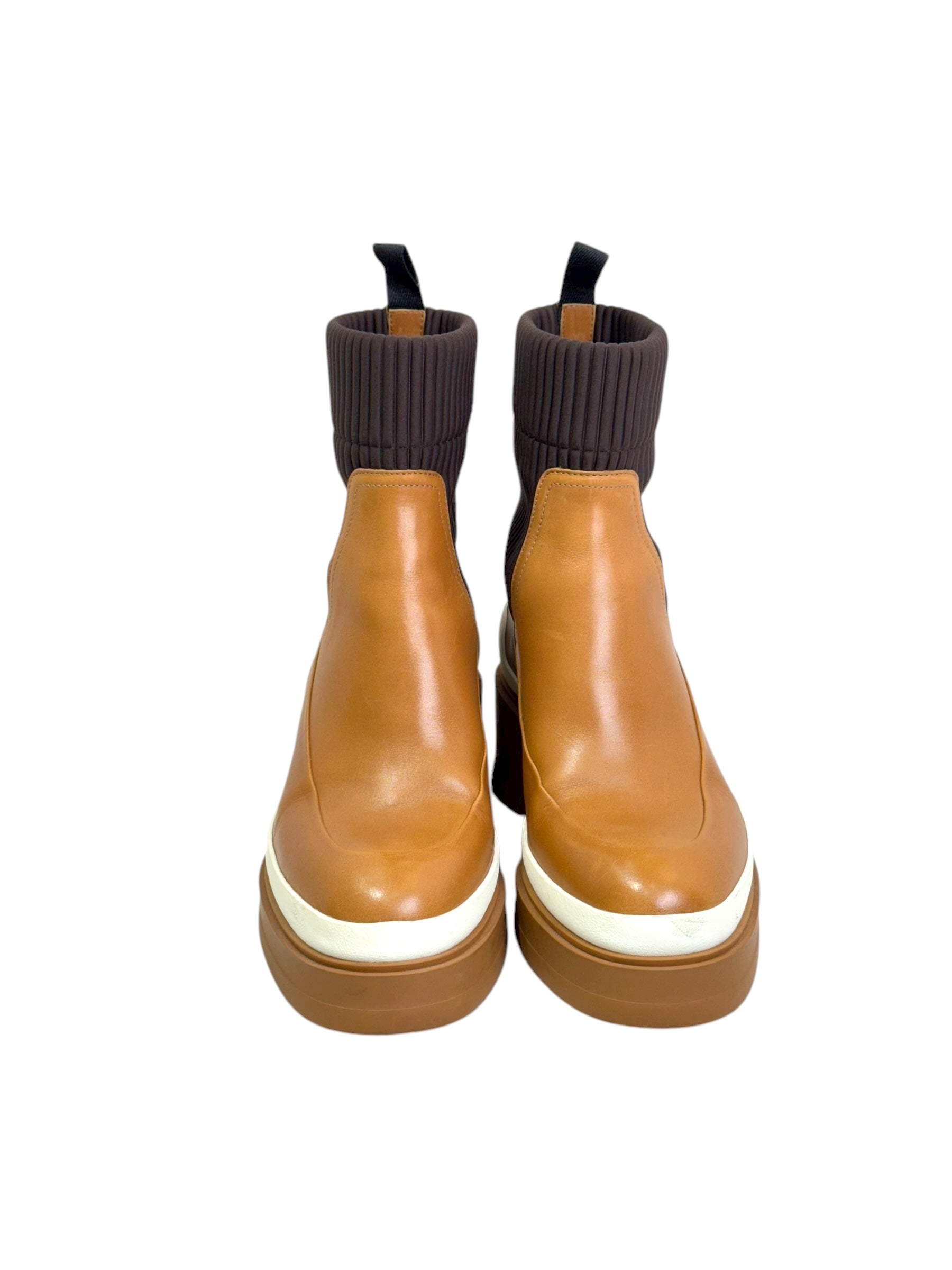 Hermes Hermes Brown Calf Ankle Boots Shoes #36