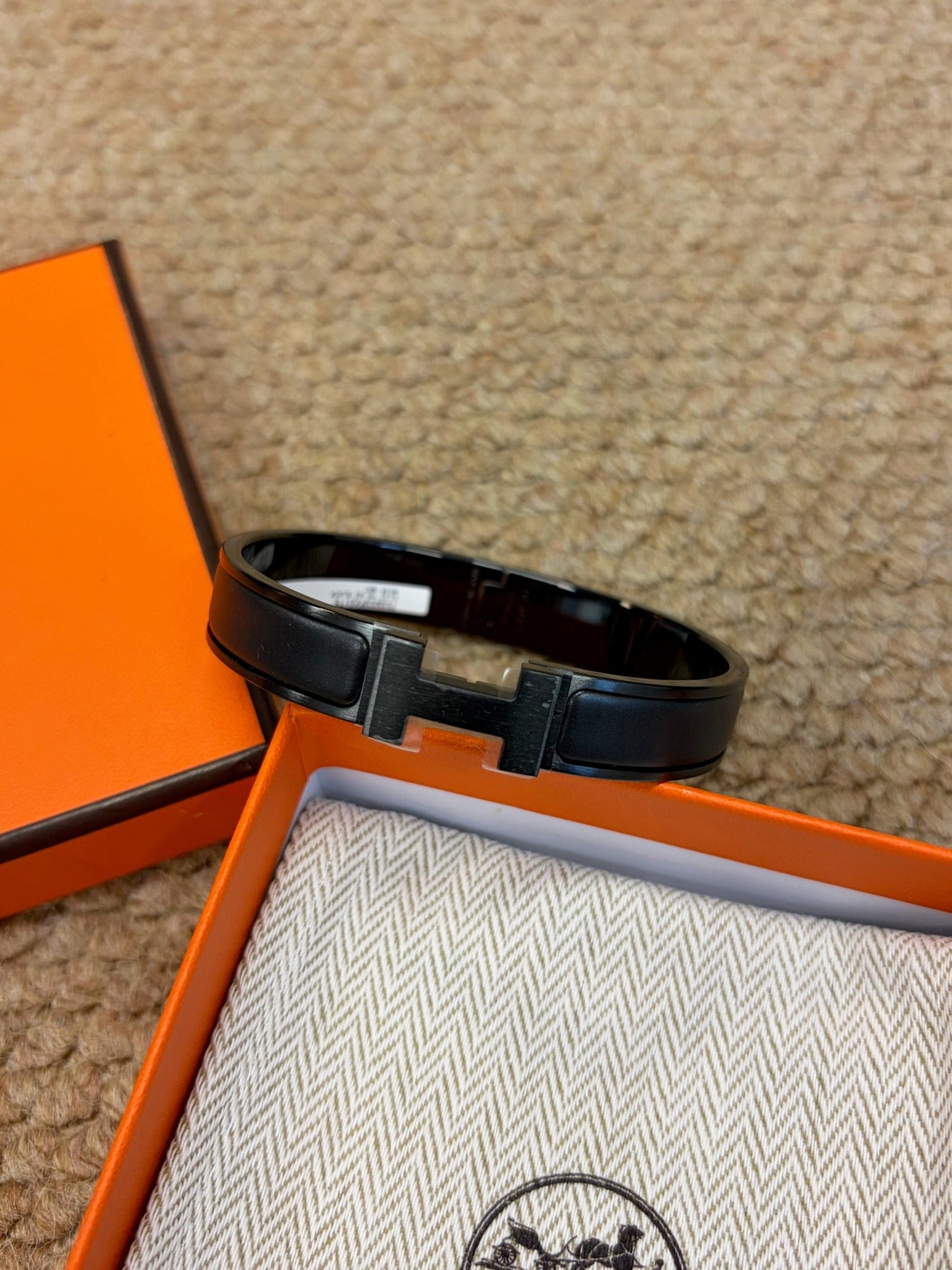 Hermès Hermès Black H Bracelet With Box