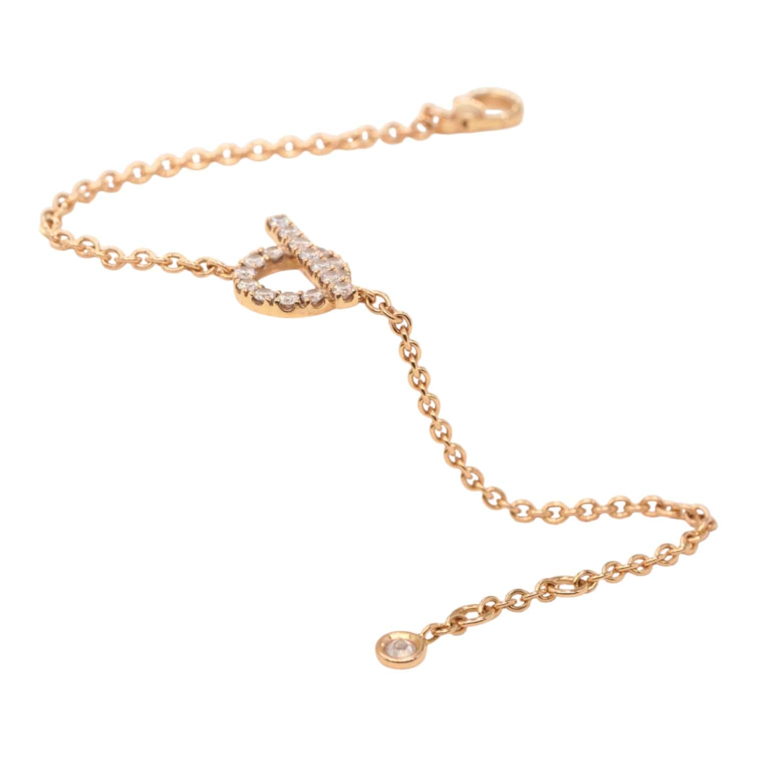 Hermes Hermes Finesse Bracelet With Diamonds Rose Gold