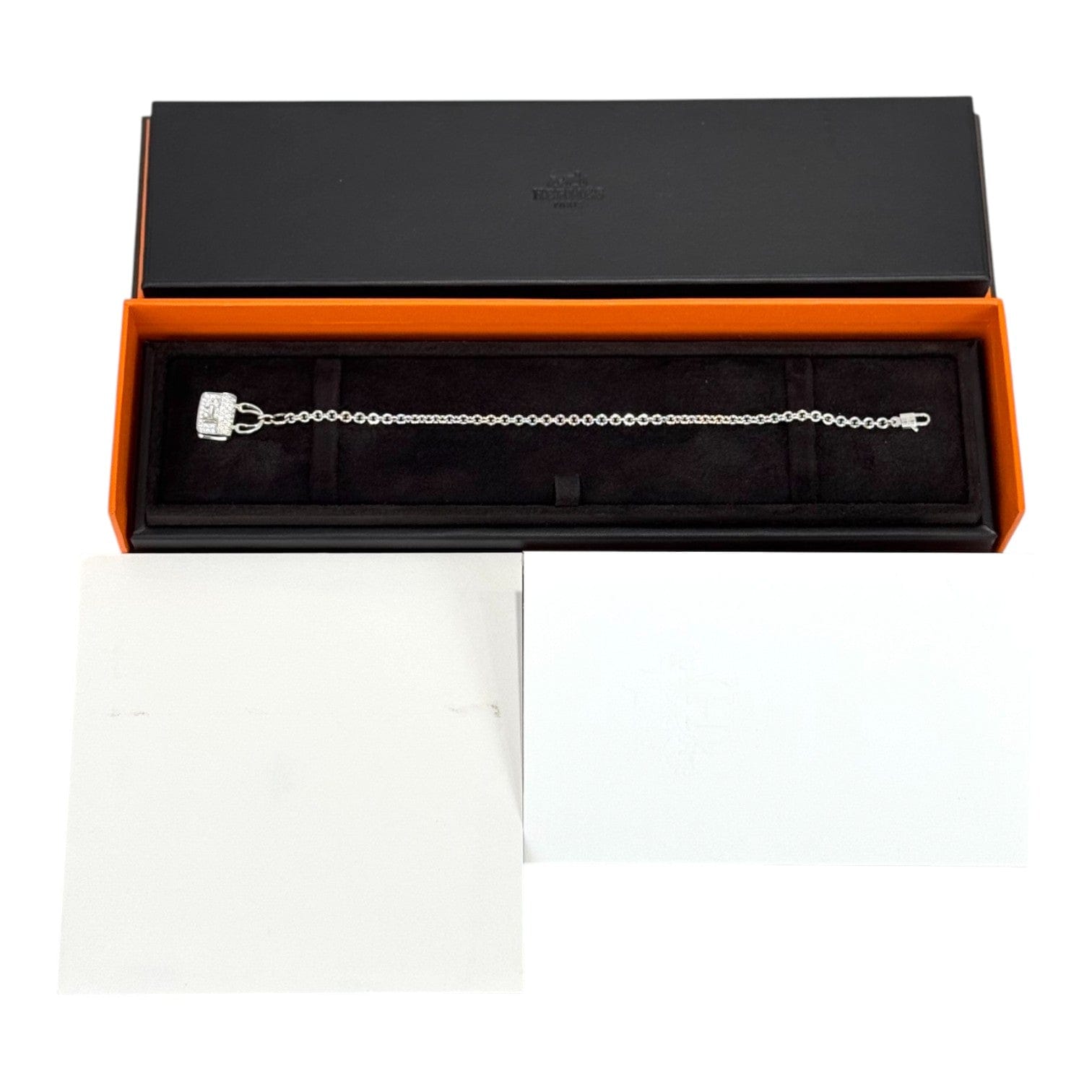 Hermes Hermes Gold Constance Bracelet 18k White Gold & Diamonds