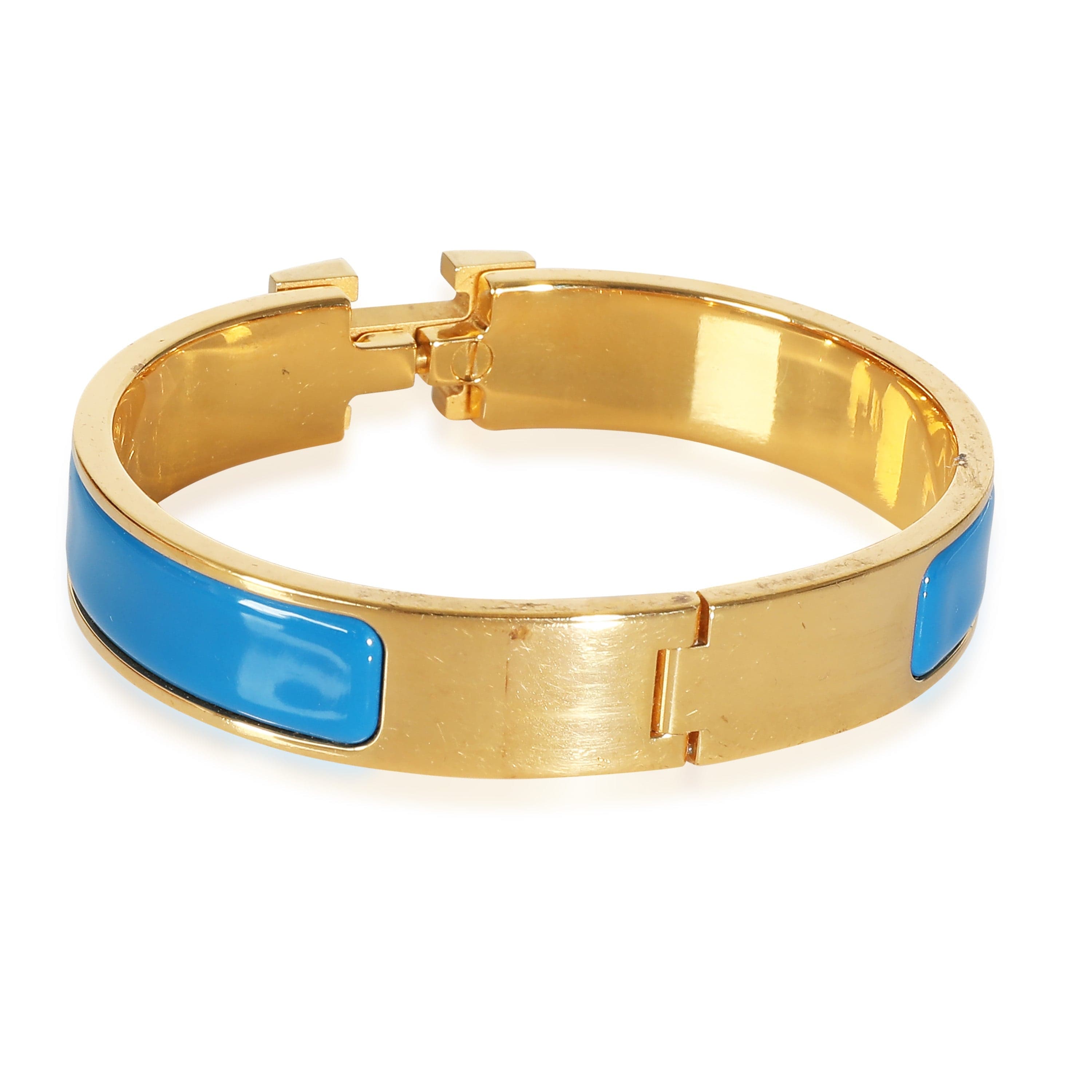 Hermès Clic H Blue Bracelet in  Gold Plated