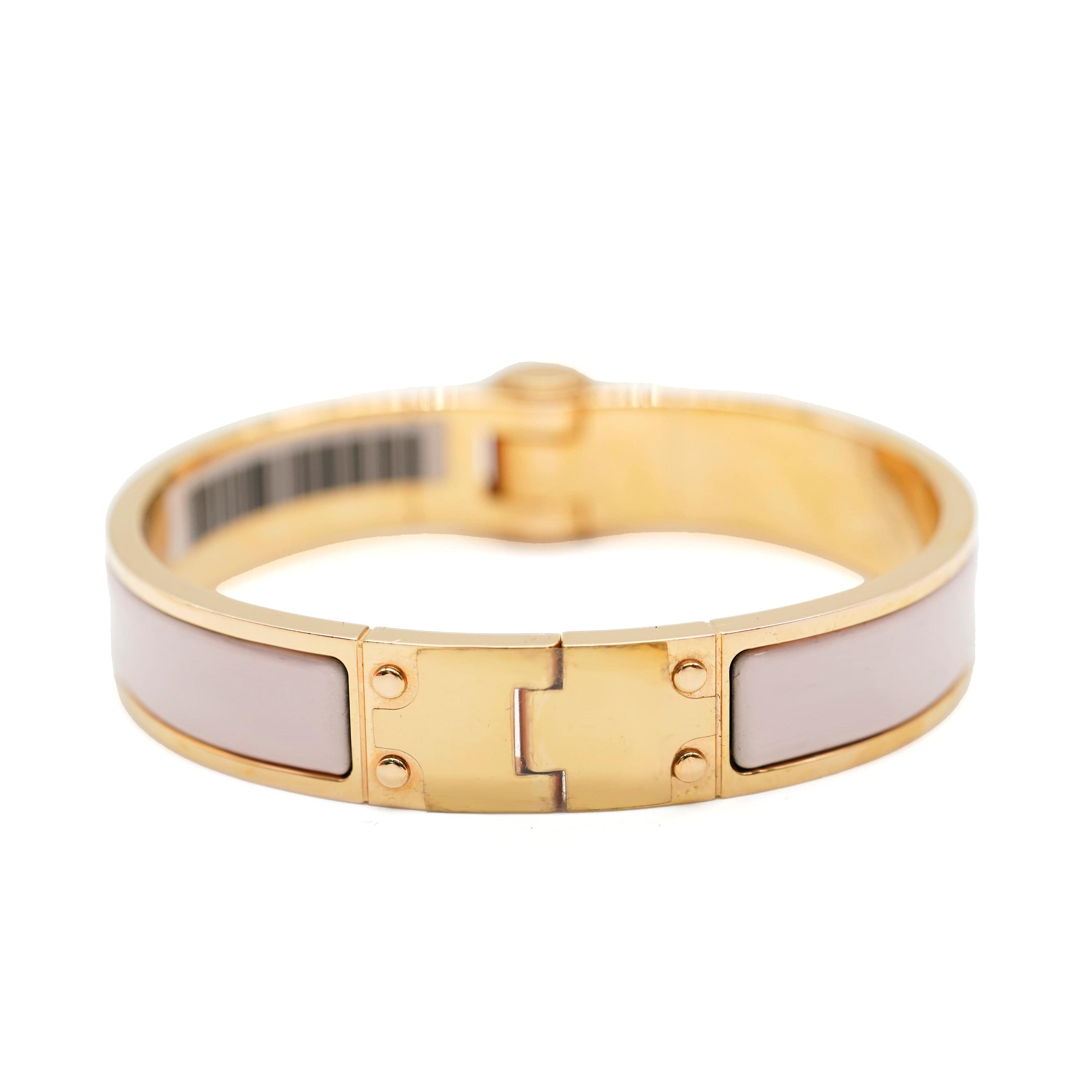 Hermès Hermes Charniere Uni Narrow Hinged Bracelet In Rose Candeur