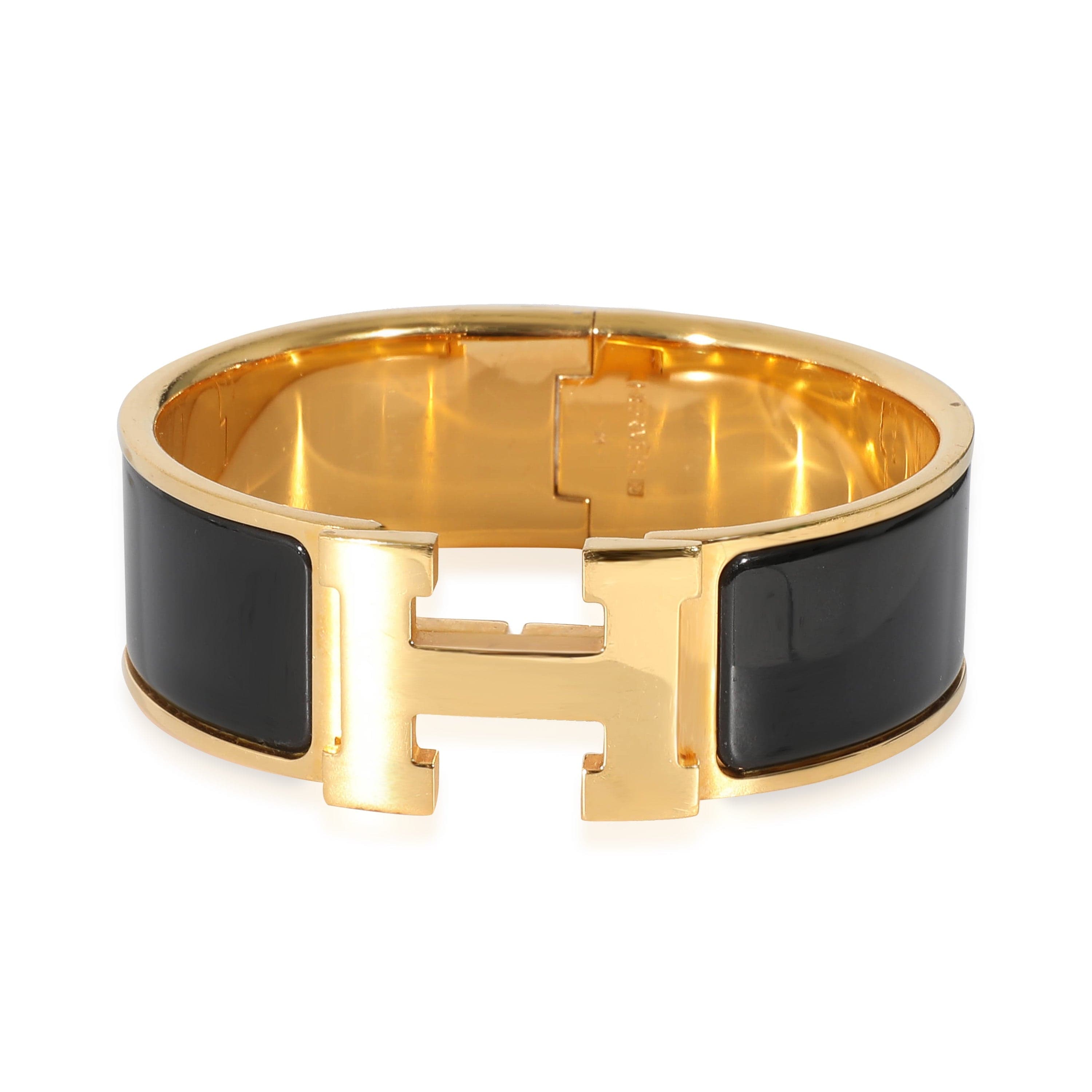 Hermès Clic Clac Gold Plated Bracelet in Noir – LuxuryPromise