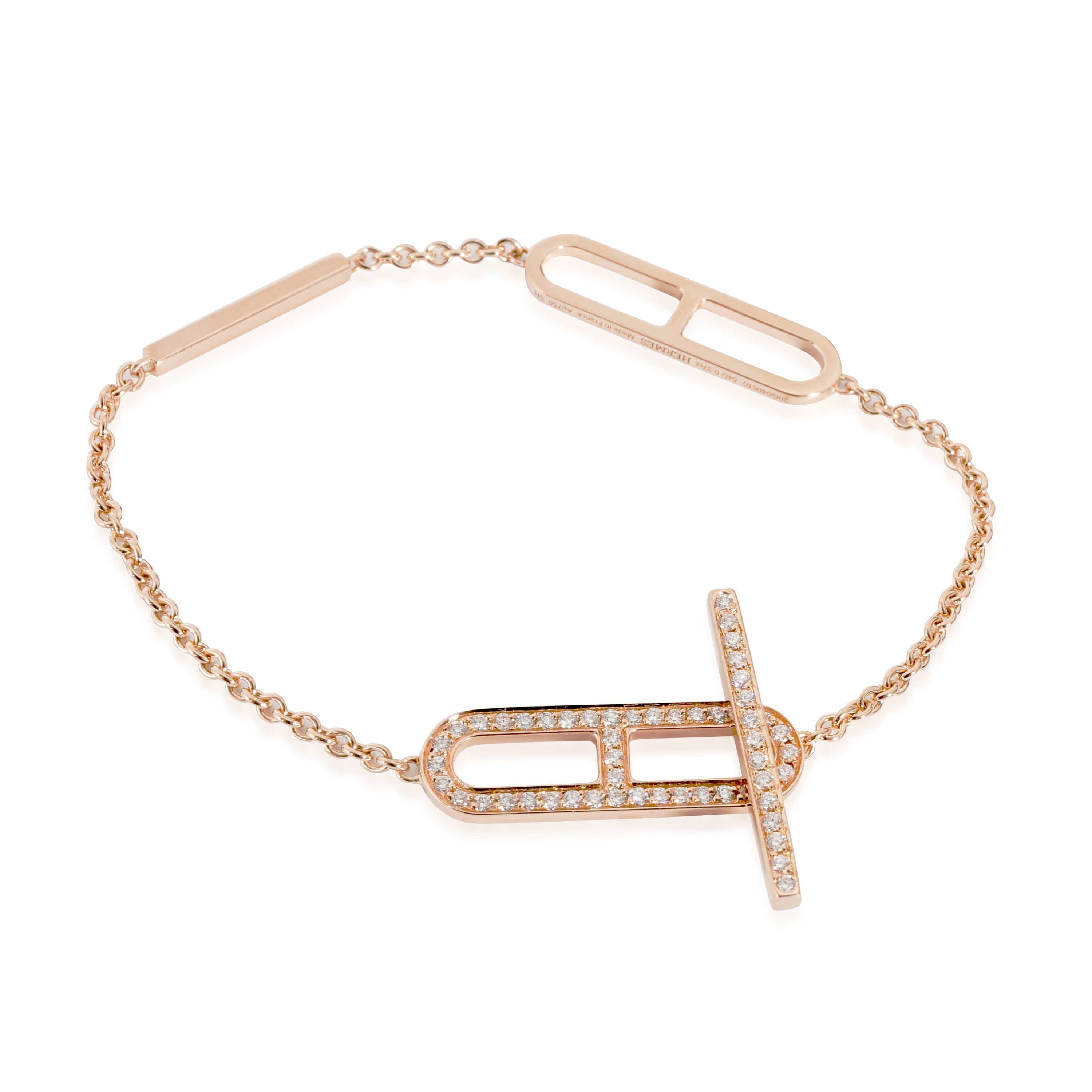 Hermès Hermes Ever Chaine D'Ancre Bracelet, Small Model in 18KT Rose Gold 0.37ctw