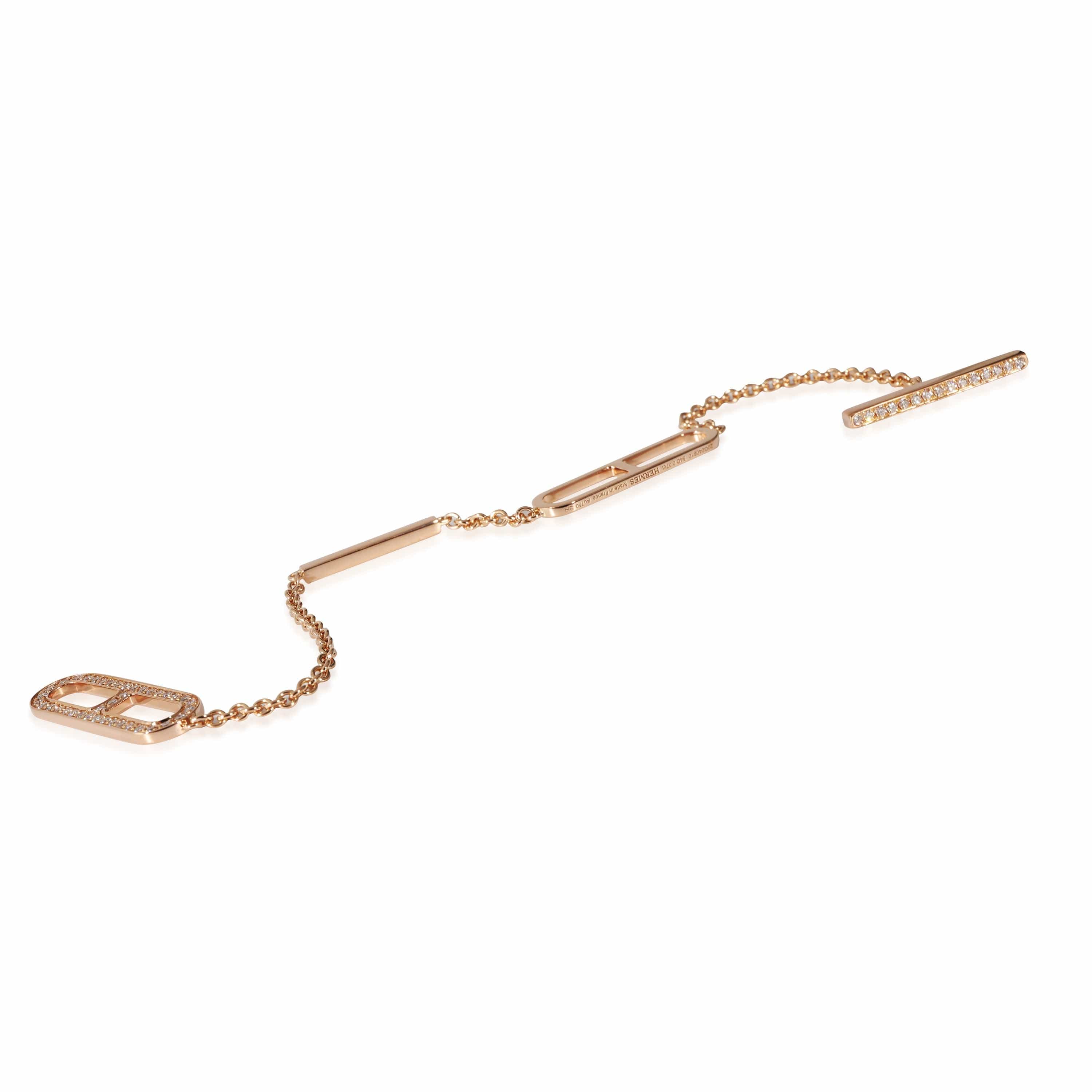 Hermès Hermes Ever Chaine D'Ancre Bracelet, Small Model in 18KT Rose Gold 0.37ctw