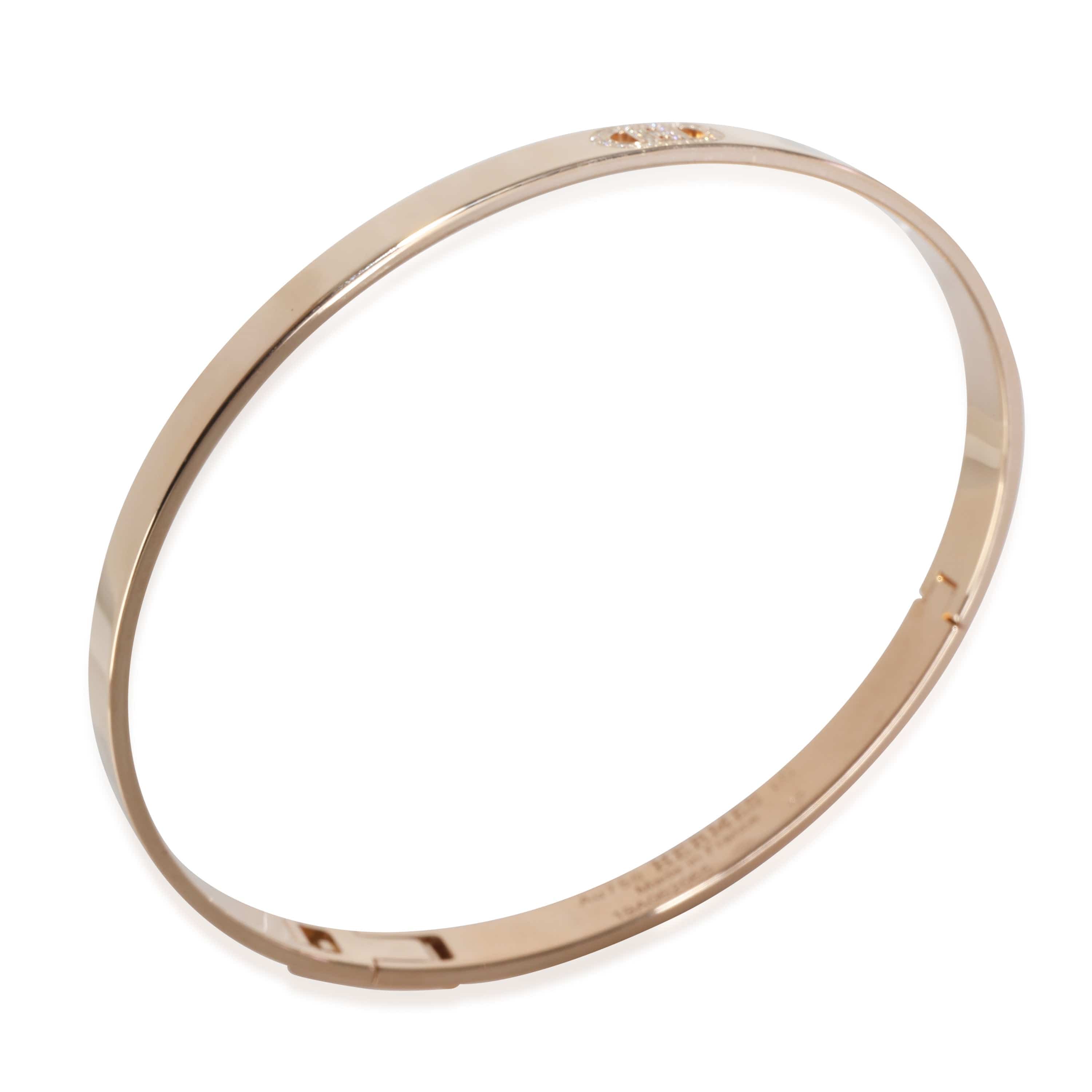 Hermès Hermès H d'Ancre Bracelet in 18k Rose Gold 0.07 CTW