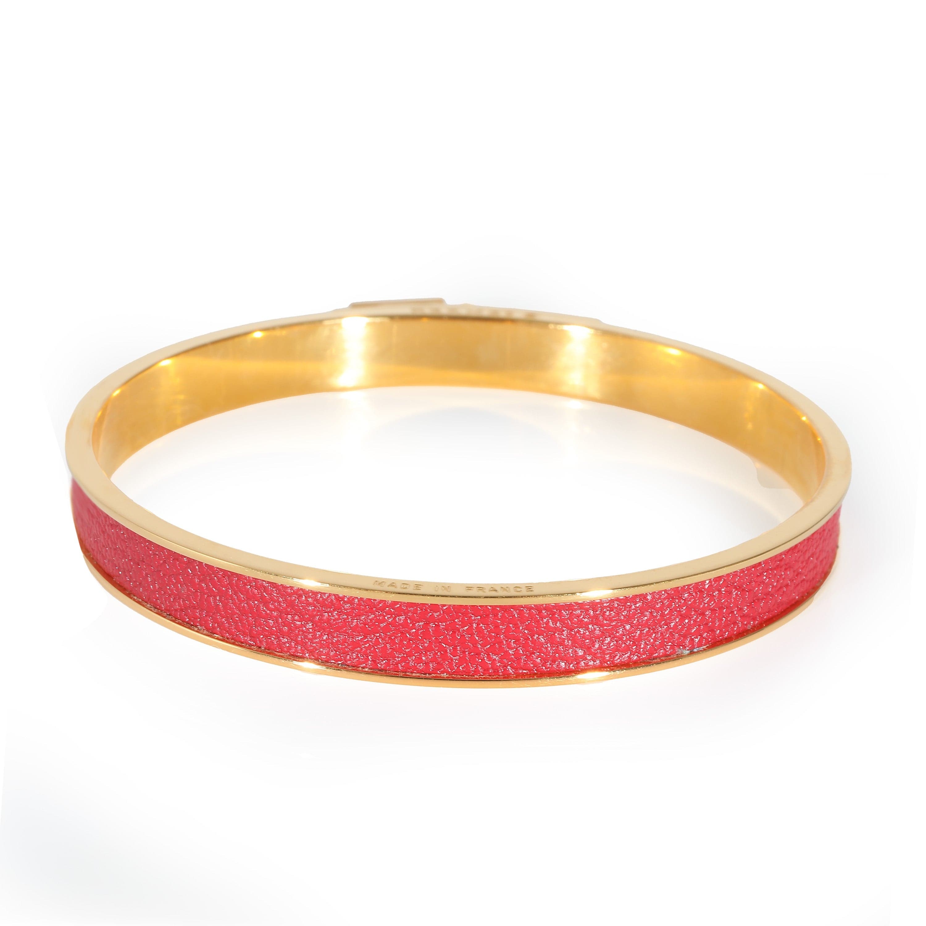 Hermès Hermès Kelly Vintage H Lock Red Leather Bangle