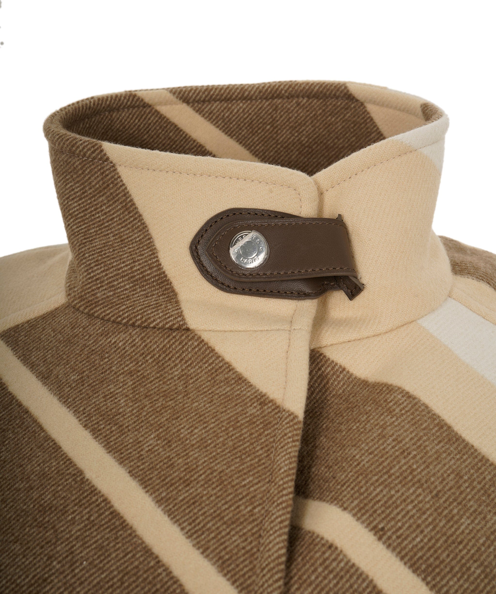 Hermès Hermes Jacquard Mosaique Coat Beige Wool FR36 SKC1461