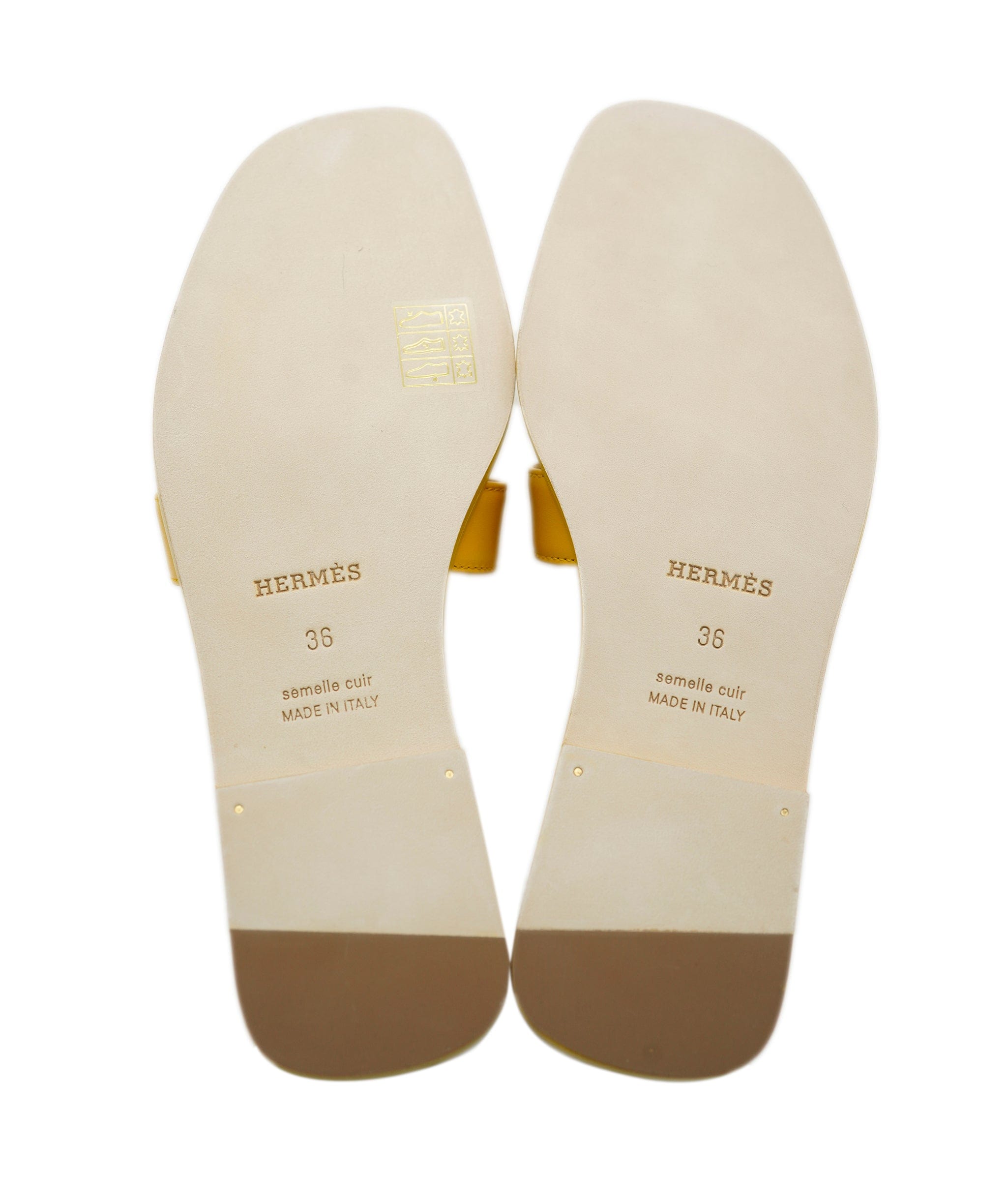 Hermès Oran Sandals, Jaune Topaze, Size 36