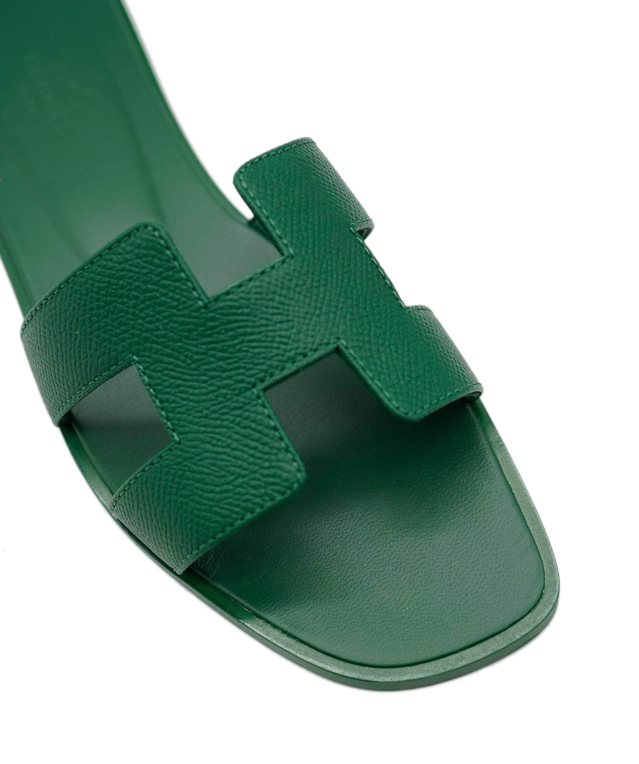 Hermès Oran Sandals, Vert Cactus, Size 37.5