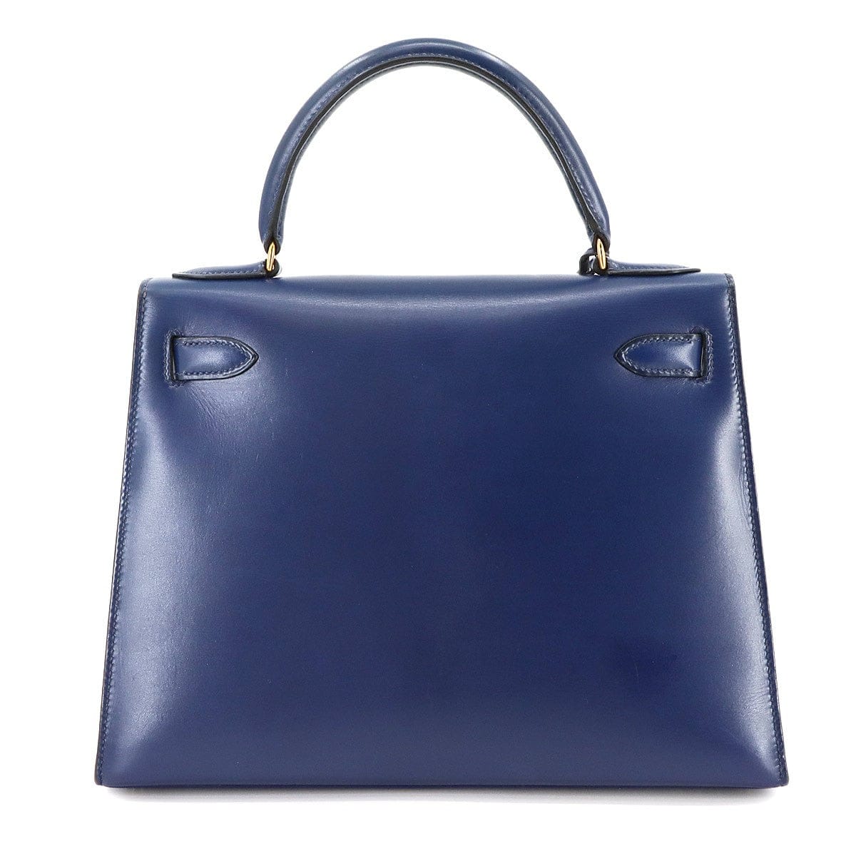 HERMES HERMES Kelly 28 Box Calf Leather Blue Hand Shoulder Bag Vintage 90297509