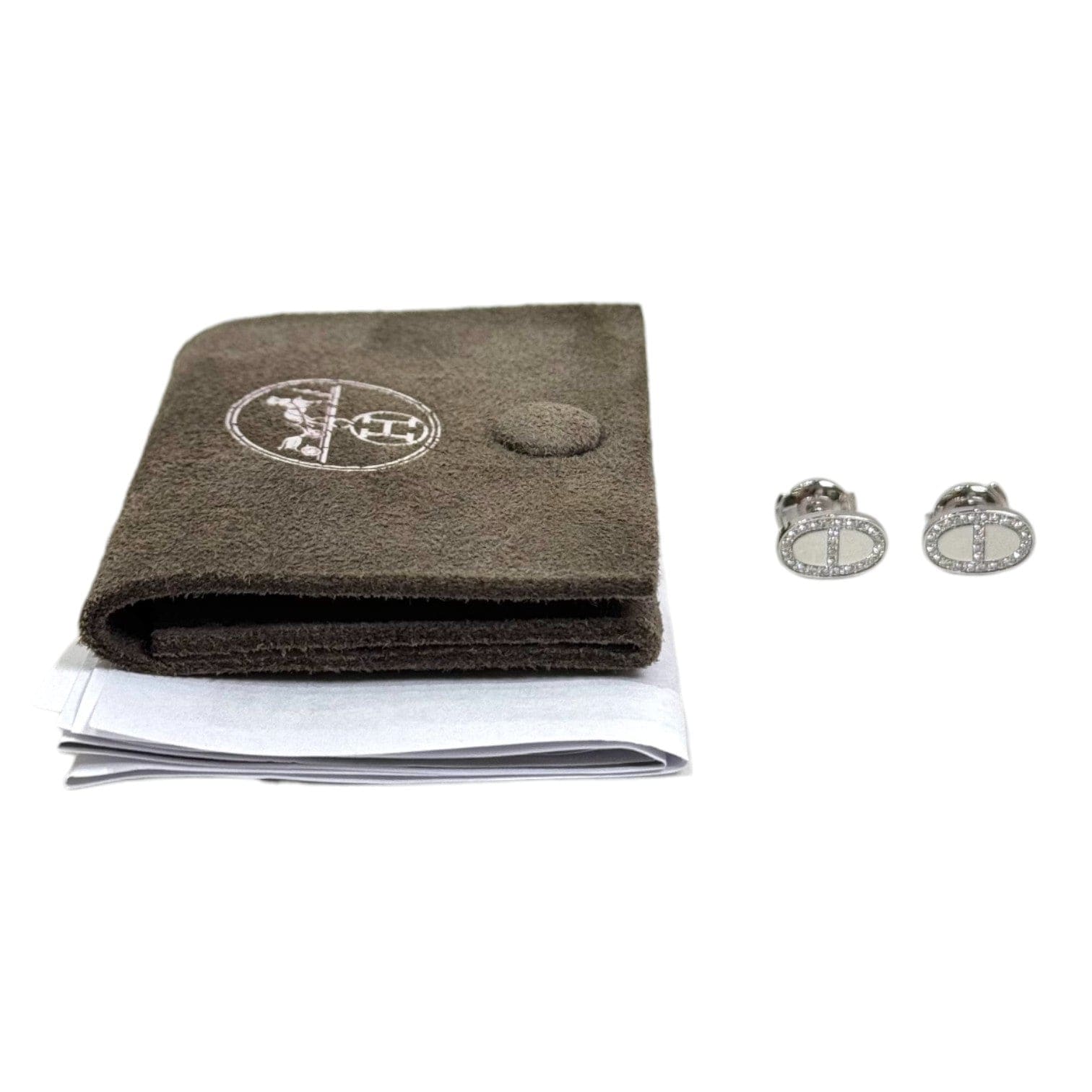 Hermes Hermes Chaine D’ancre Diamond Earrings in 18K Gold
