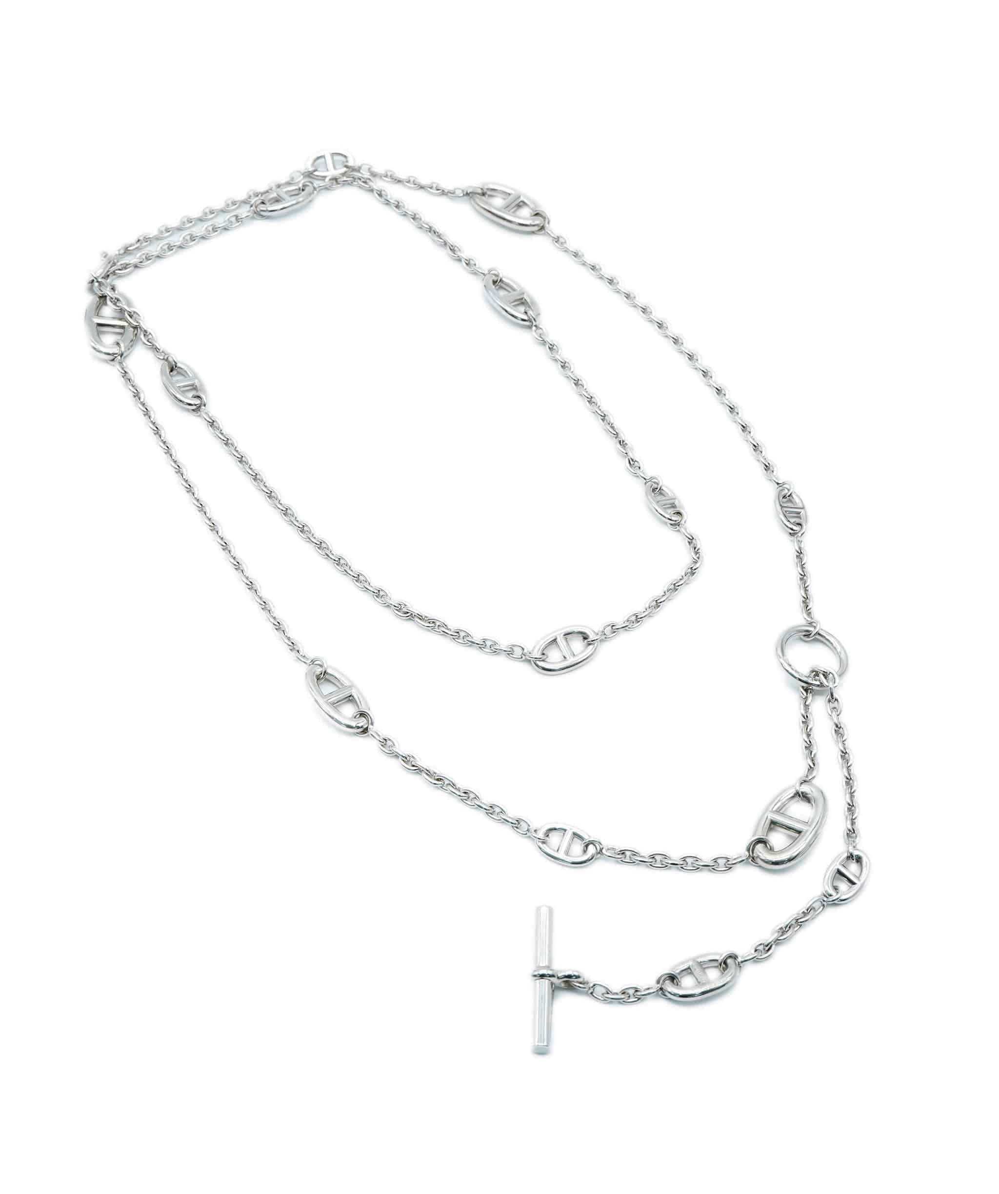 Hermès Hermés Chaine d'Ancre Farandole Long Necklace Silver ASL10054