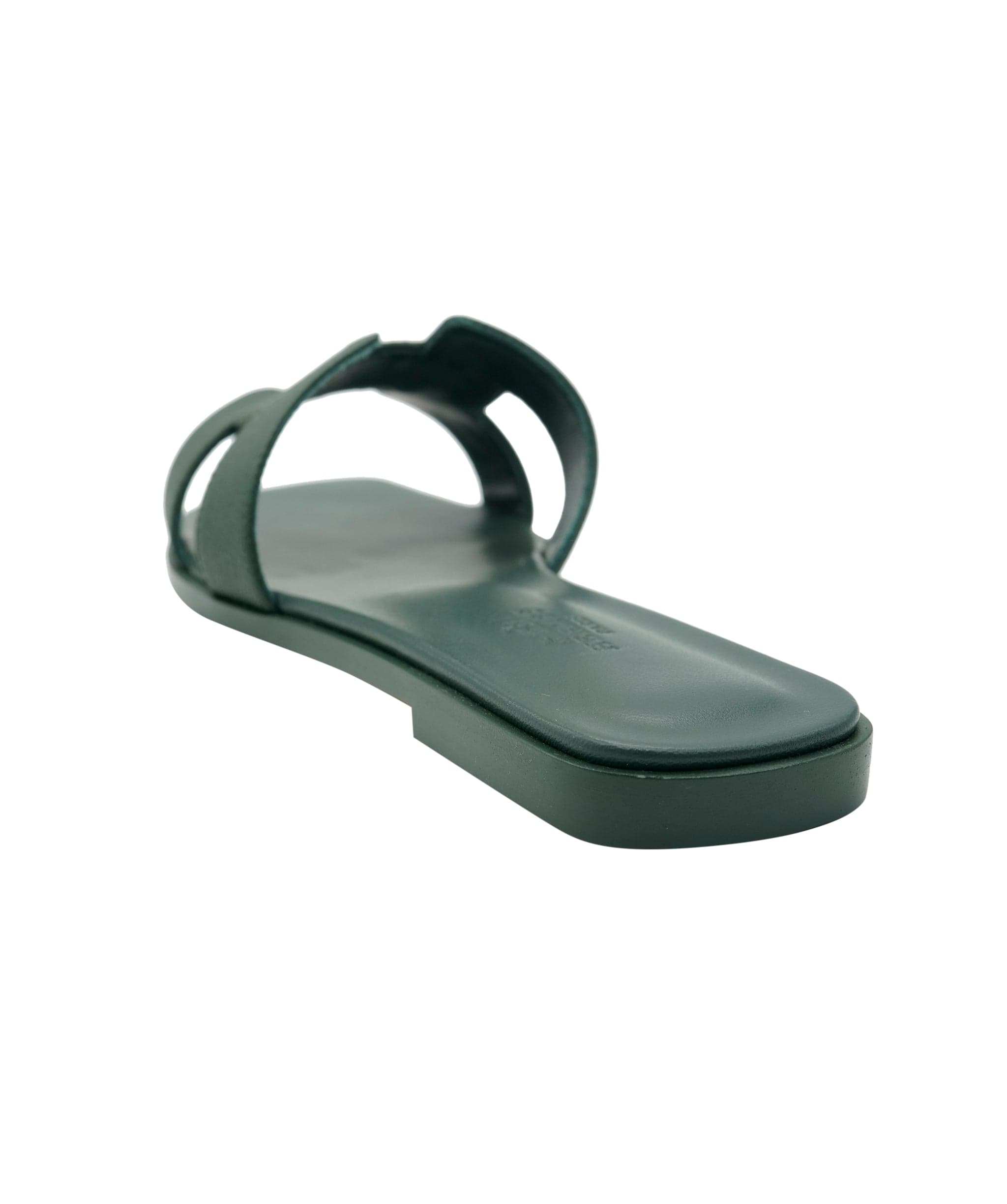 Hermès Hermès Oran Sandal Vert Bouteille Epsom Leather Size 37.5 01SHU2440 DBXM0073