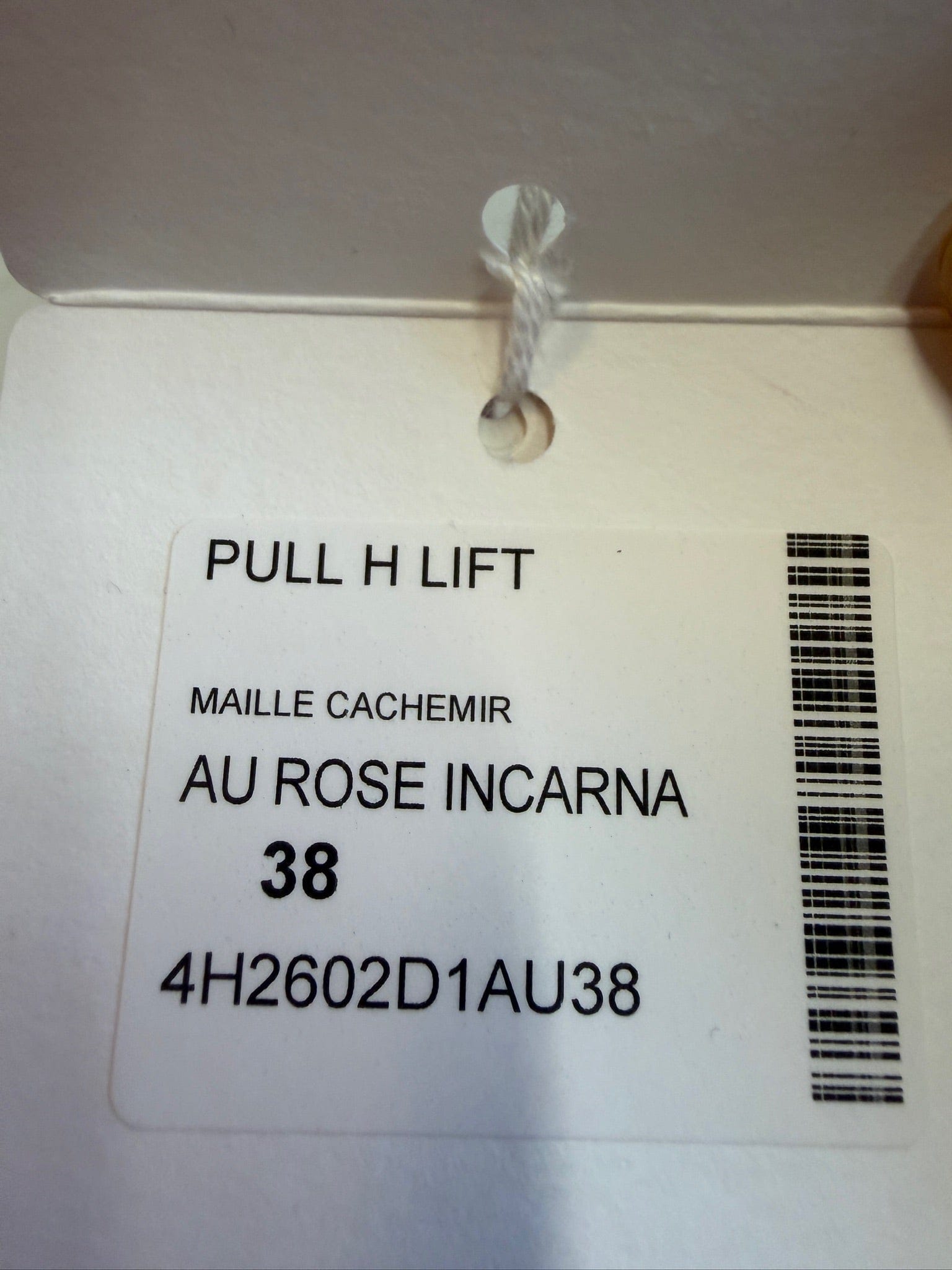 HERMES FR38 - Hermes Rose Cashmere "H Lift" Long-sleeve Sweater